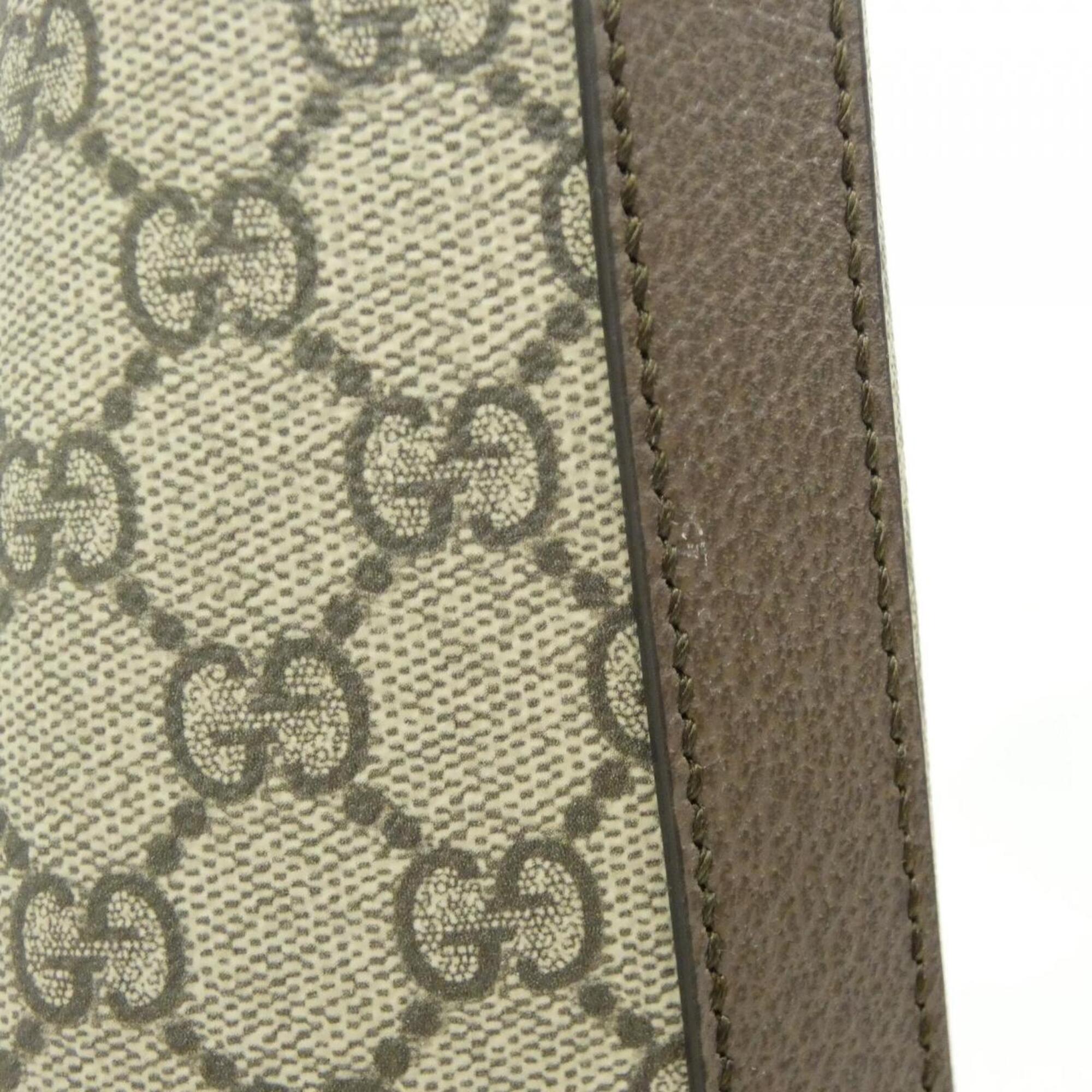 Gucci Beige Brown Coated Canvas Handbag (Pre-Owned)