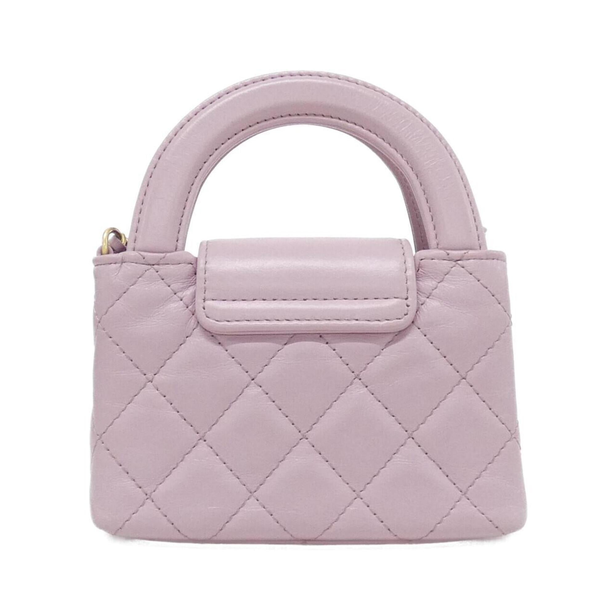 Chanel Pink Leather Handbag Shoulder Bag (Pre-Owned)