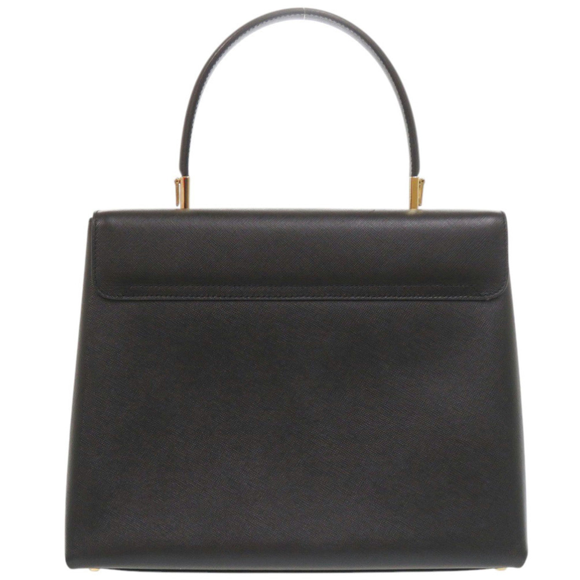 Salvatore Ferragamo Black Leather Handbag (Pre-Owned)