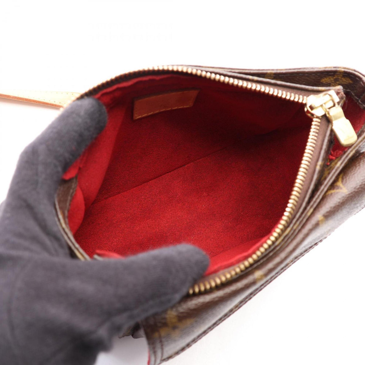 Louis Vuitton Brown Coated Canvas Leather Handbag Shoulder Bag (Pre-Owned)