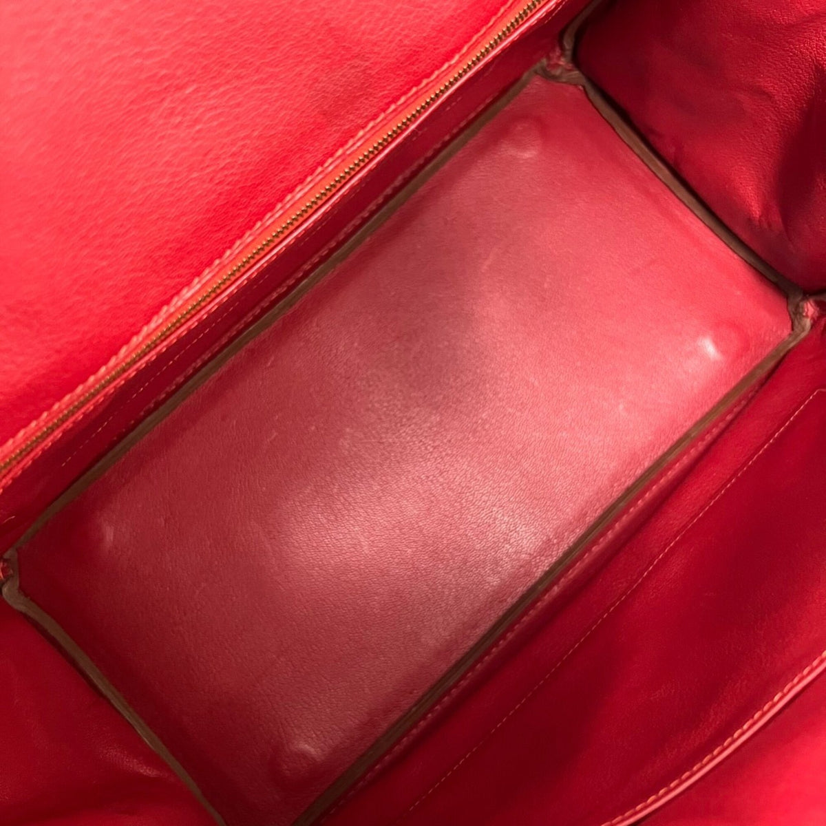 Hermes Red Color Box Calf Leather Handbag (Pre-Owned)