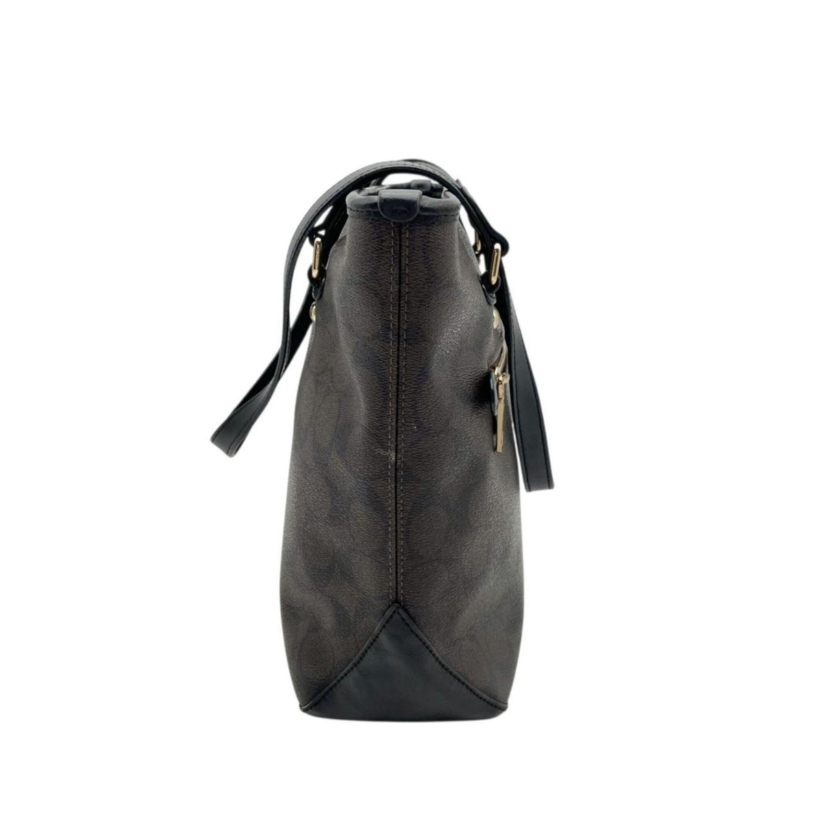 Coach Black Brown Pvc Leather Tote Bag (Pre-Owned)