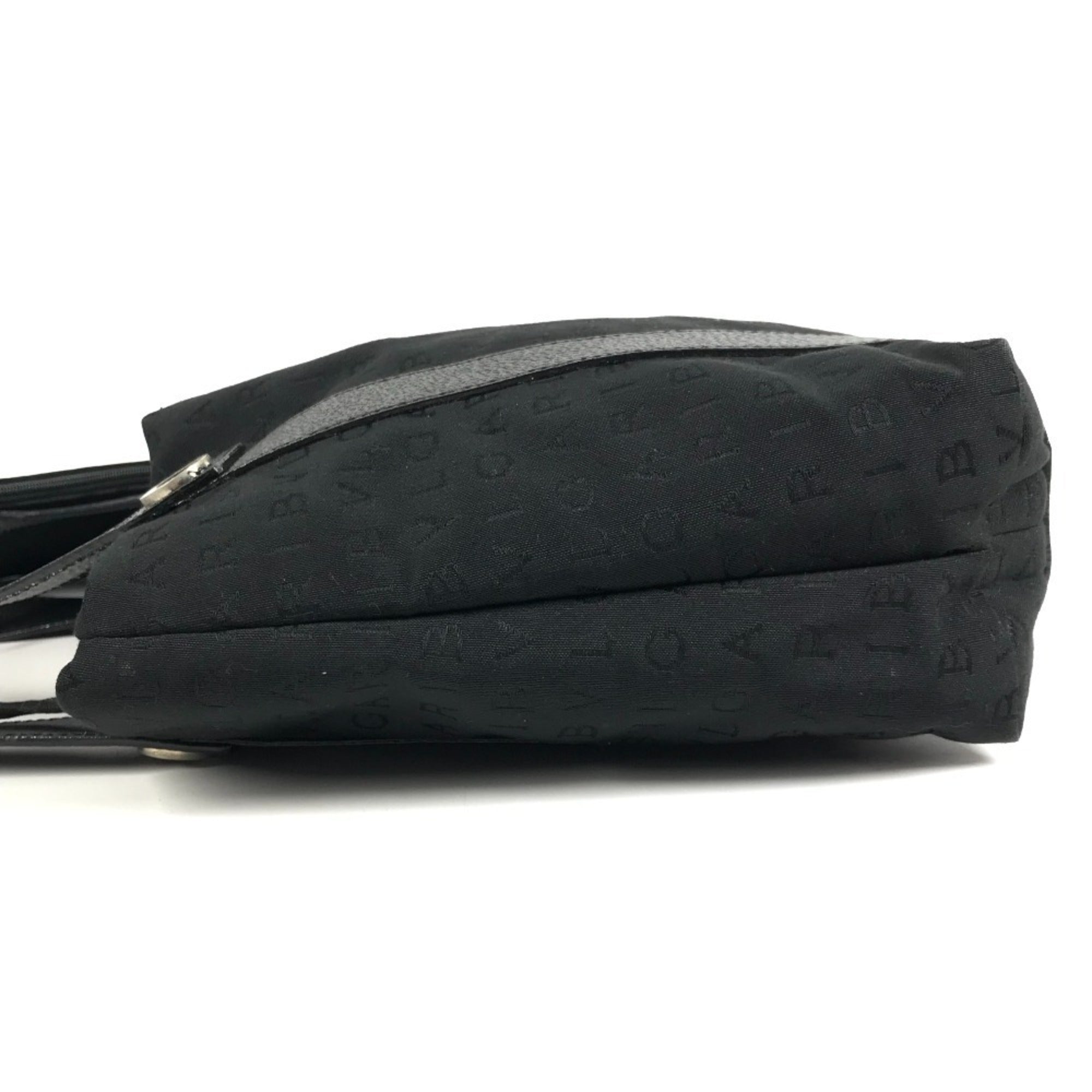Bvlgari Logomania Black Leather Canvas Handbag Tote Bag (Pre-Owned)