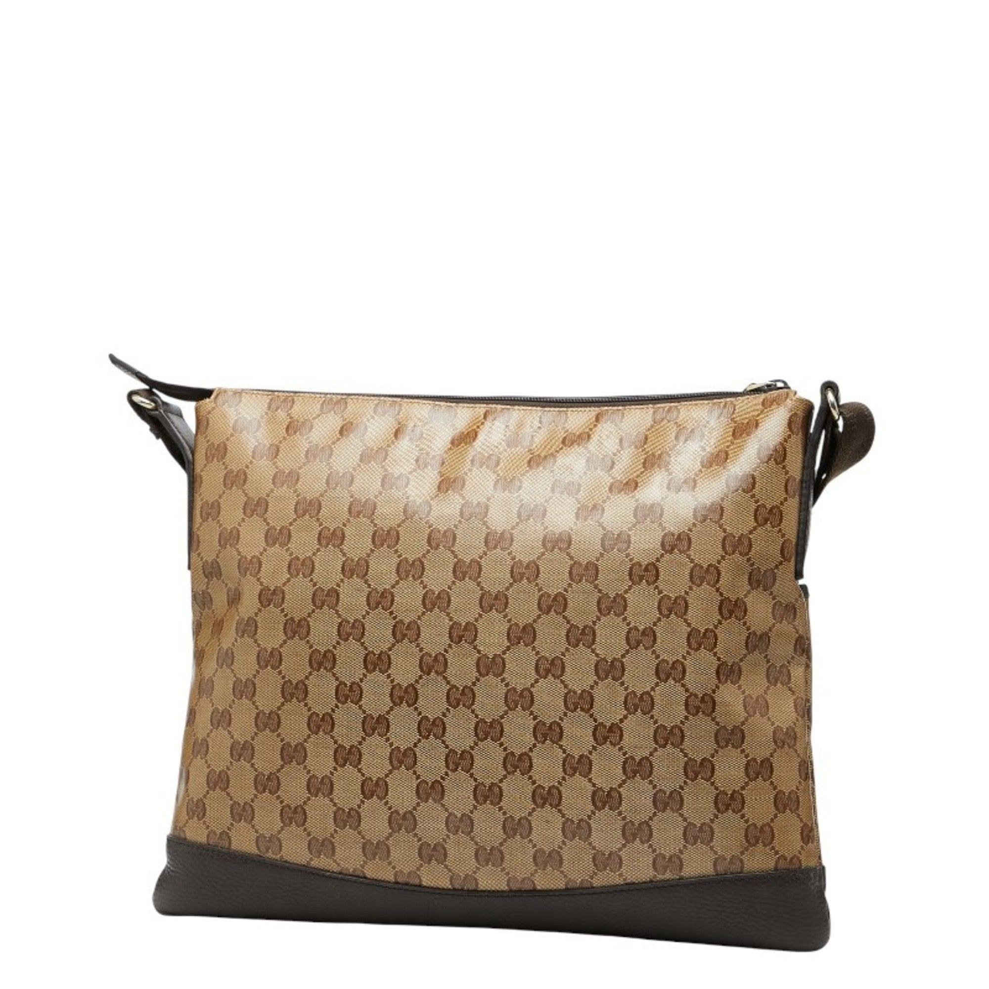 Gucci Beige Brown Pvc Leather Shoulder Bag (Pre-Owned)