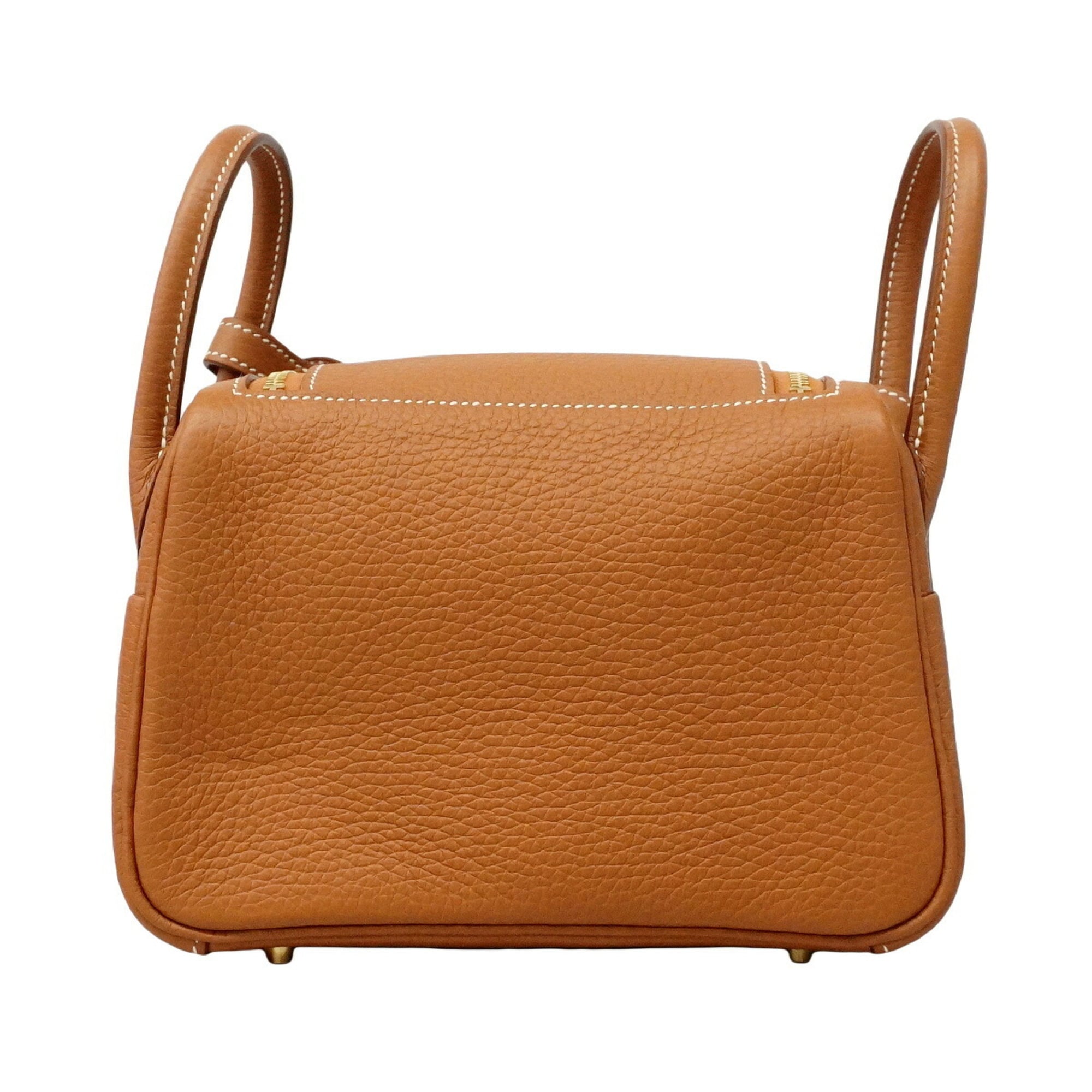 Hermes Gold Taurillon Clemence Leather Handbag (Pre-Owned)