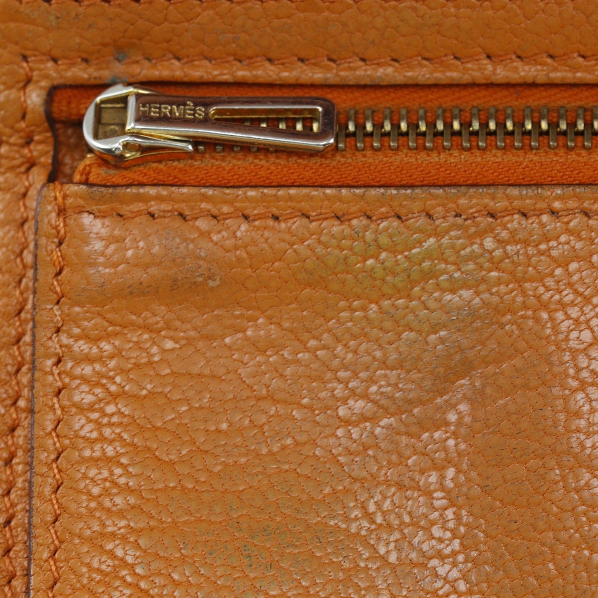 Hermes Brown Chevre Leather Long Wallet (Bi-Fold) (Pre-Owned)