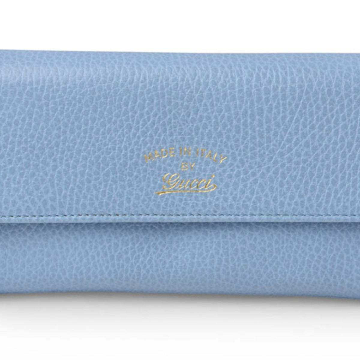 Gucci Blue Leather Long Wallet (Bi-Fold) (Pre-Owned)