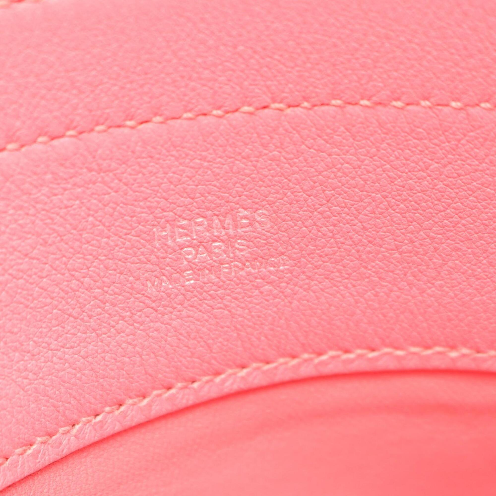 Hermes Pink Leather Handbag Shoulder Bag (Pre-Owned)