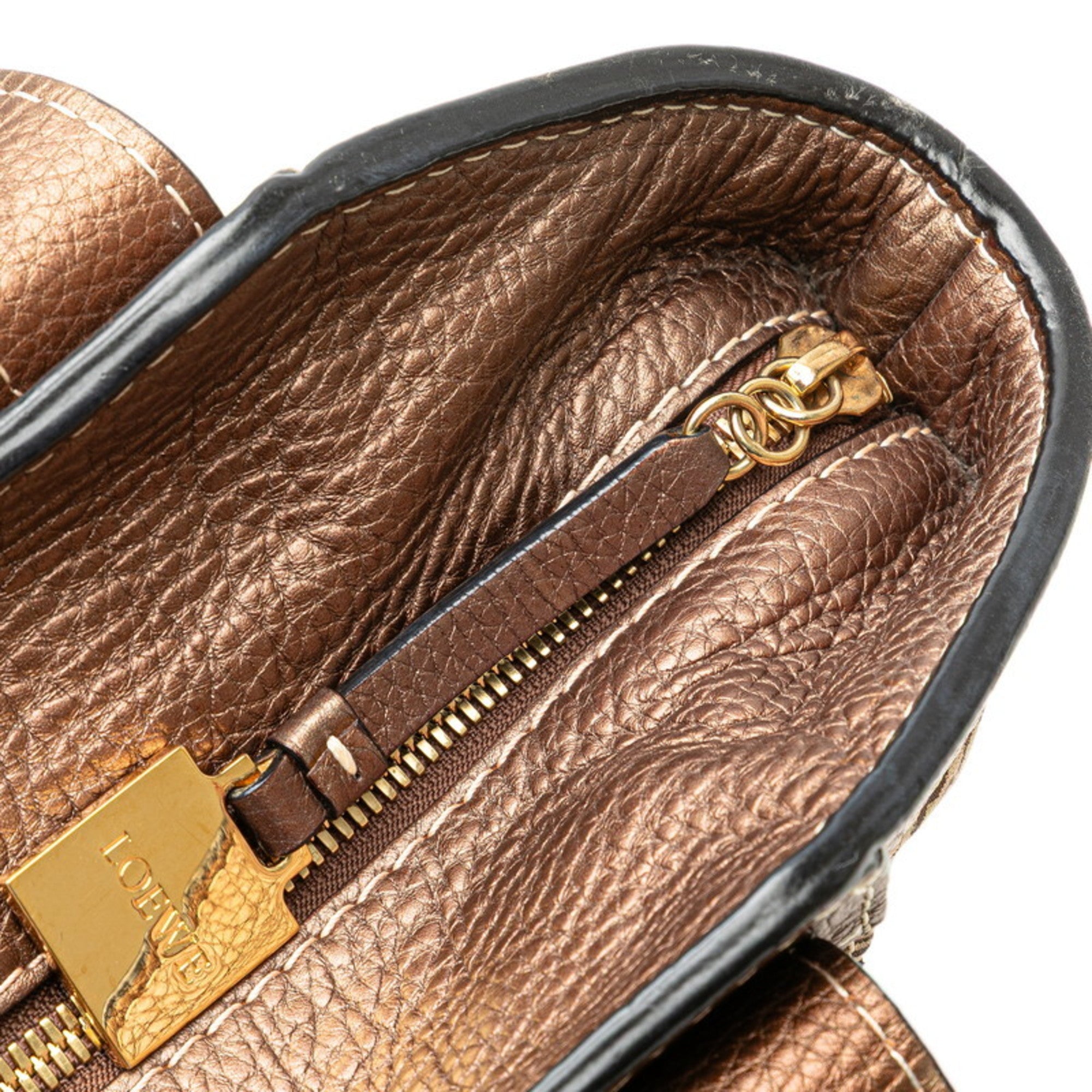 Loewe Beige Brown Canvas Leather Handbag (Pre-Owned)
