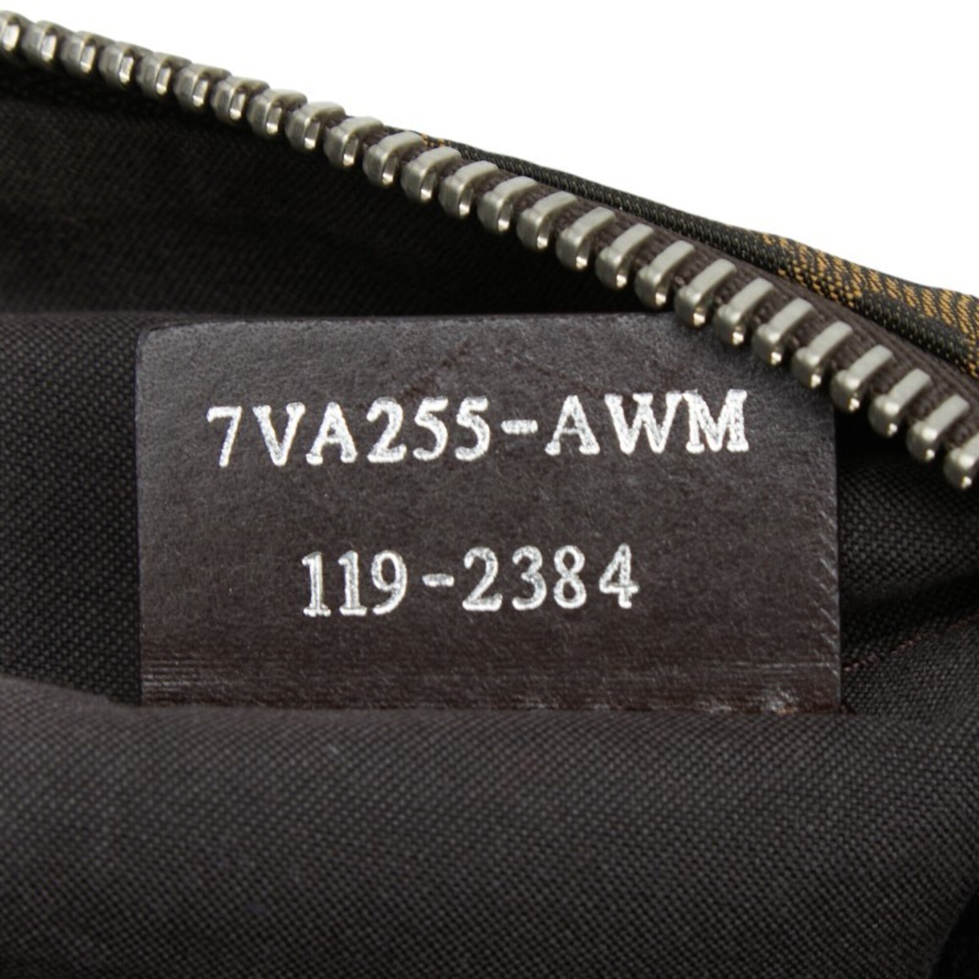 Fendi Khaki Brown Leather Nylon Shoulder Bag (Pre-Owned)
