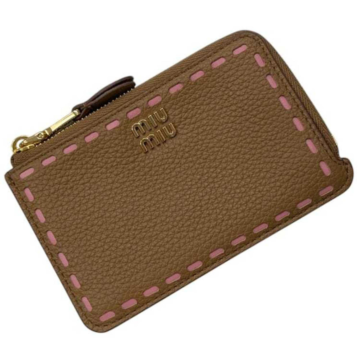 Miu Miu Brown Leather Coin Purse/Coin Case (Pre-Owned)