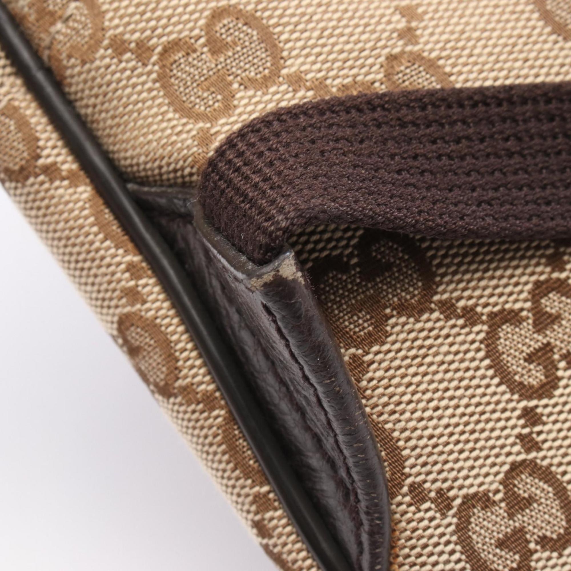Gucci Gg Canvas Beige Brown Gg Canvas Backpack (Pre-Owned)