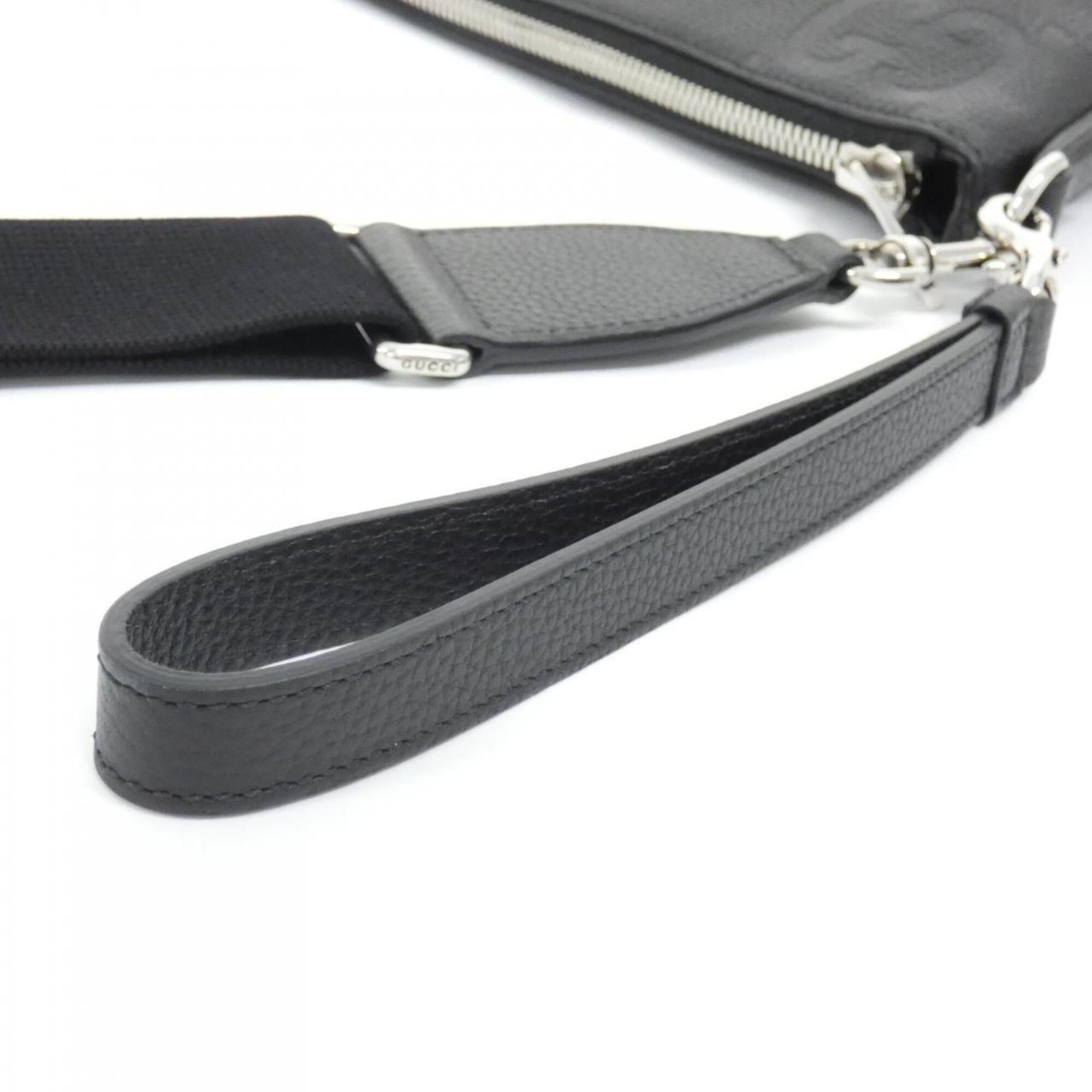Gucci Black Gg Leather Shoulder Bag (Pre-Owned)