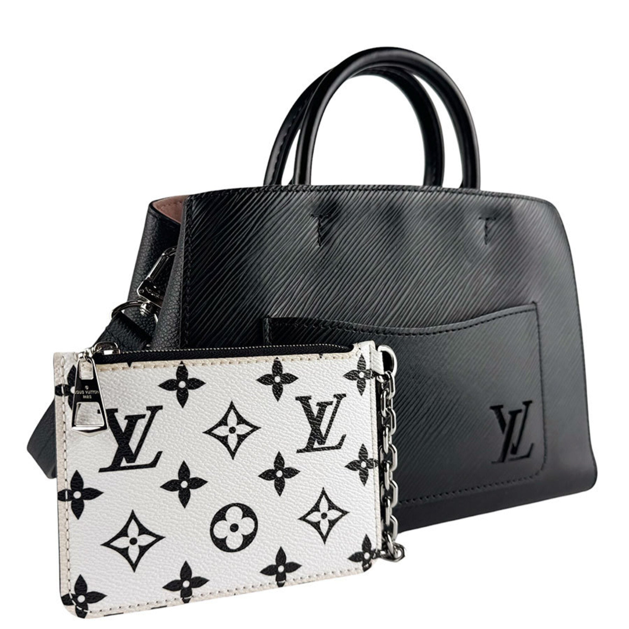 Louis Vuitton Noir Epi Leather Handbag Shoulder Bag (Pre-Owned)