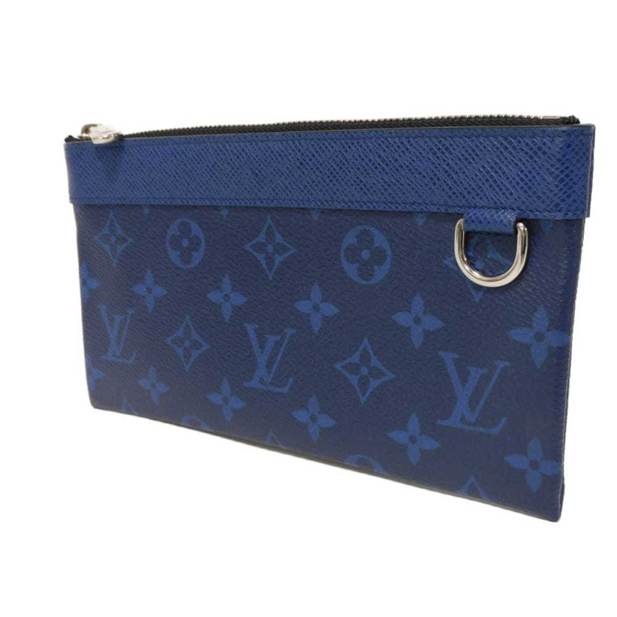Louis Vuitton Blue Cobalt Monogram Monogram Cobalt Taiga Leather Leather Canvas Monogram Pochette Pouch (Pre-Owned)