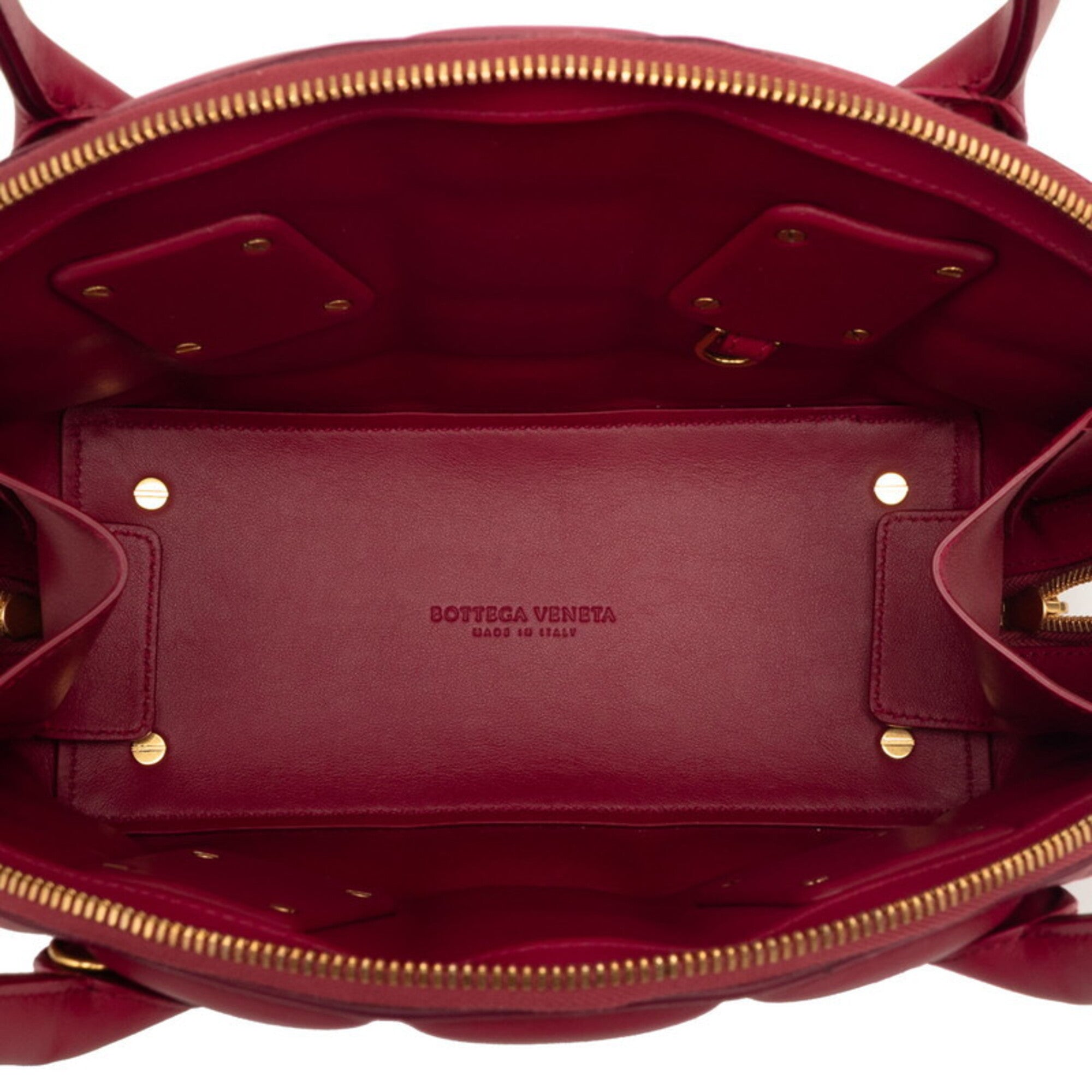 Bottega Veneta Red Color Leather Handbag Shoulder Bag (Pre-Owned)