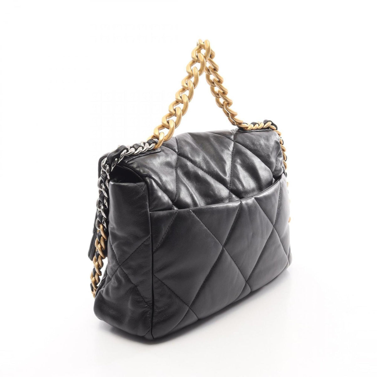 Chanel Matelasse Black Leather Handbag Shoulder Bag (Pre-Owned)