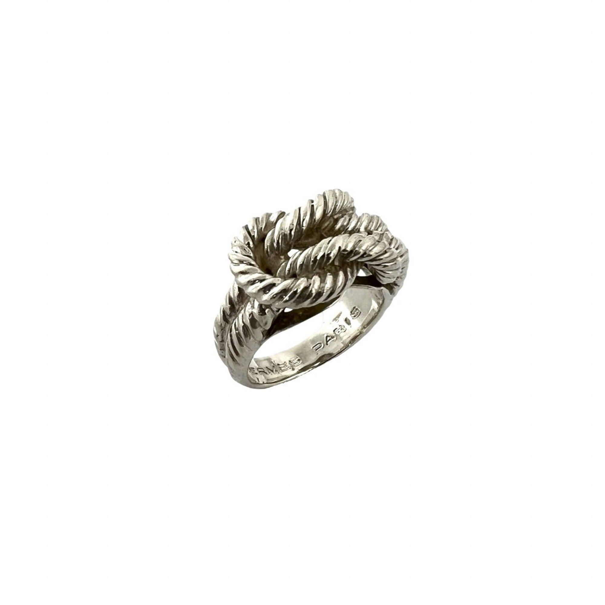 Hermes Silver Silver 925 Band Ring (Pre-Owned)