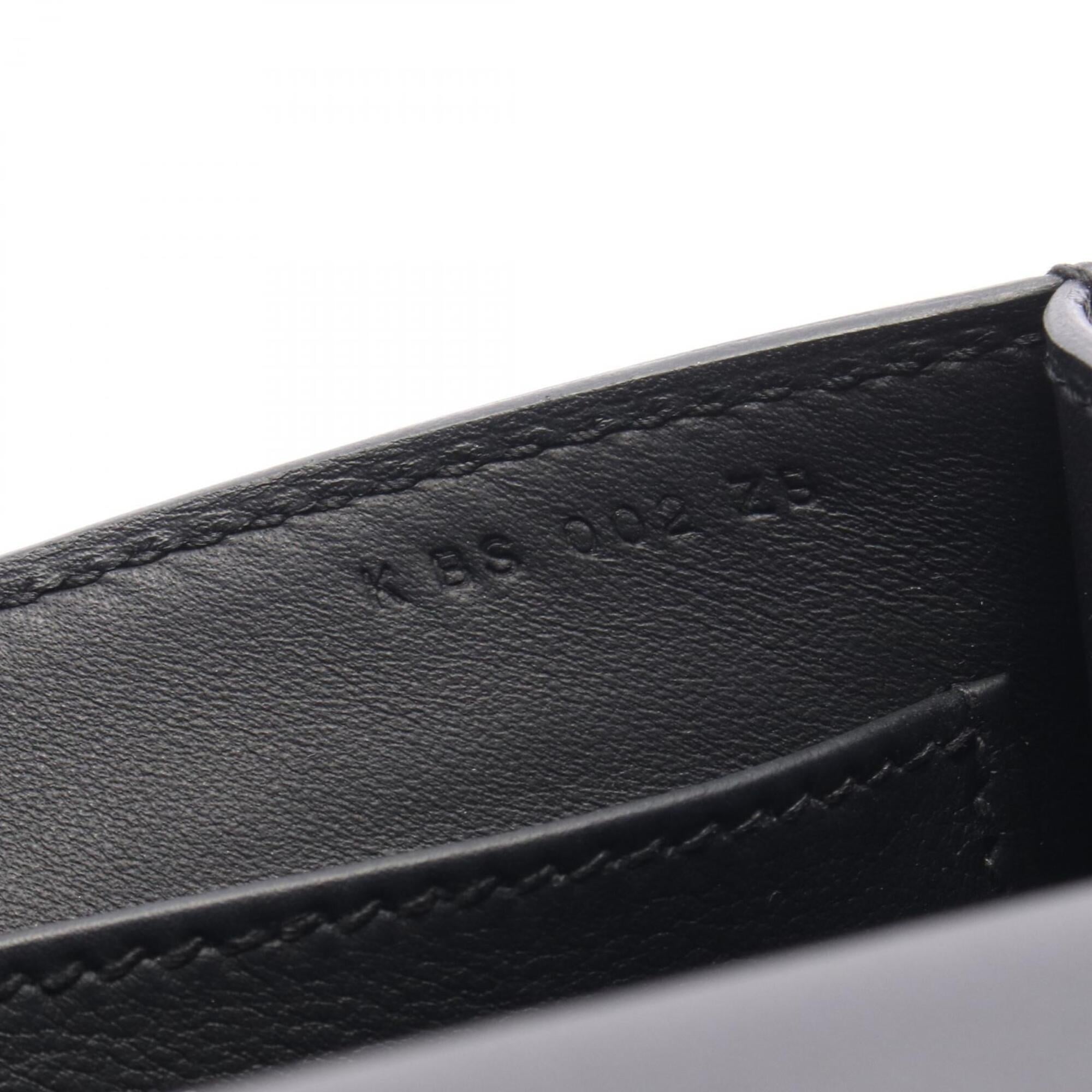 Hermes Black Chevre Leather Leather Handbag Shoulder Bag (Pre-Owned)