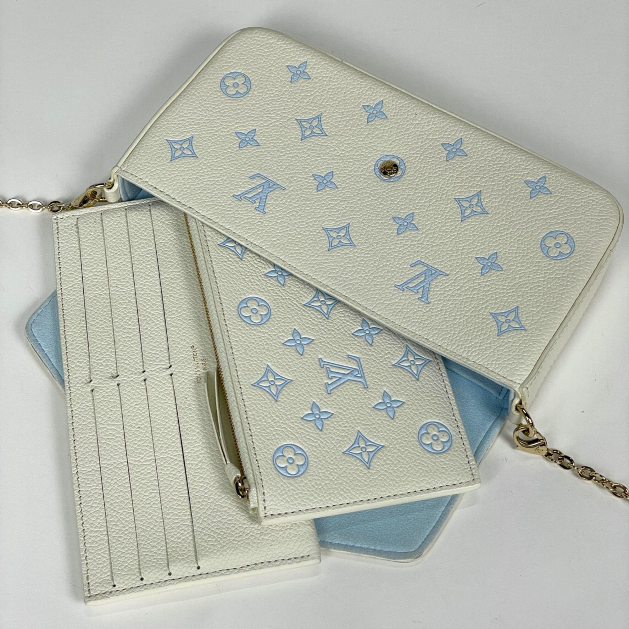 Louis Vuitton Blue White Monogram Empreinte Pochette (Pre-Owned)