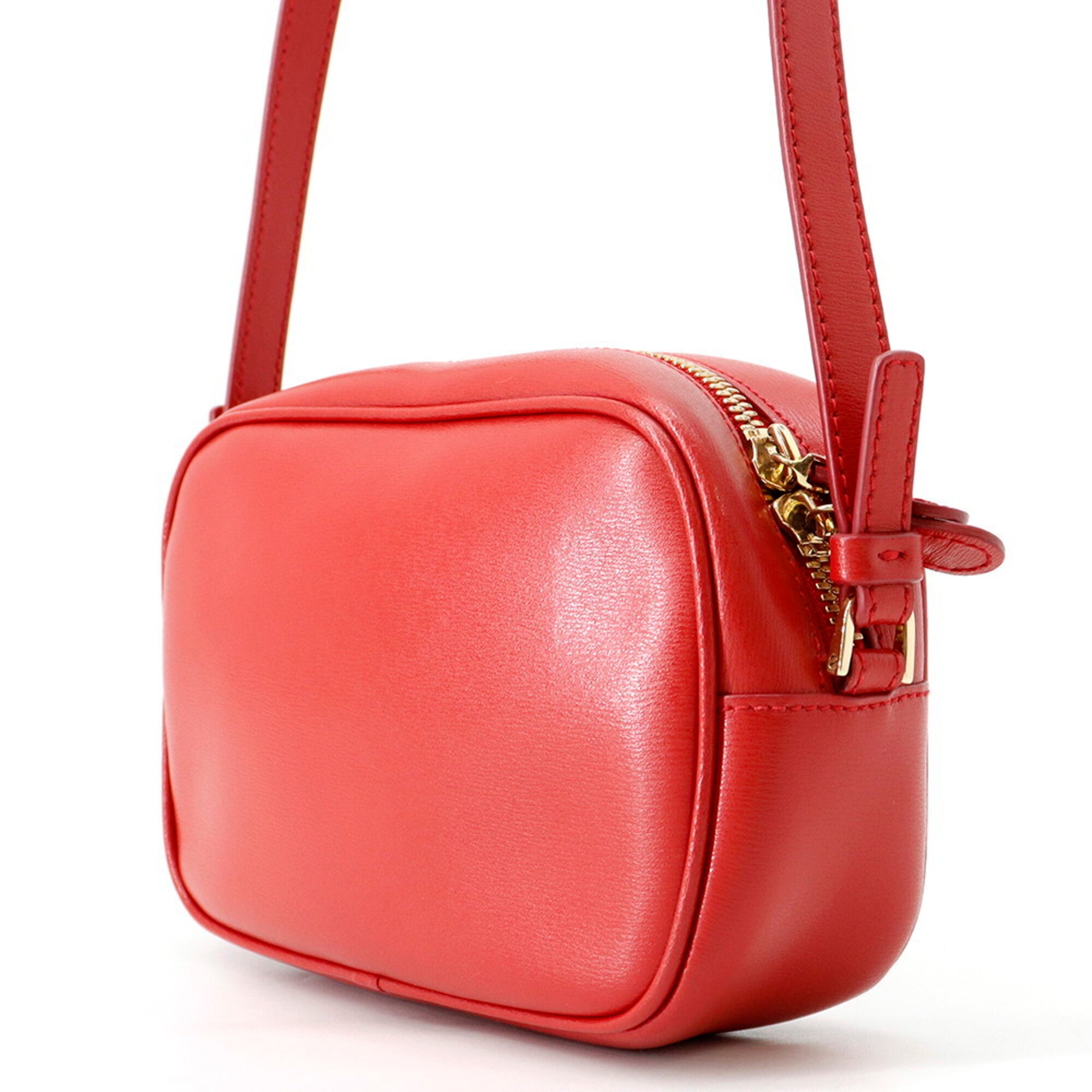 Salvatore Ferragamo Red Color Leather Handbag Shoulder Bag (Pre-Owned)