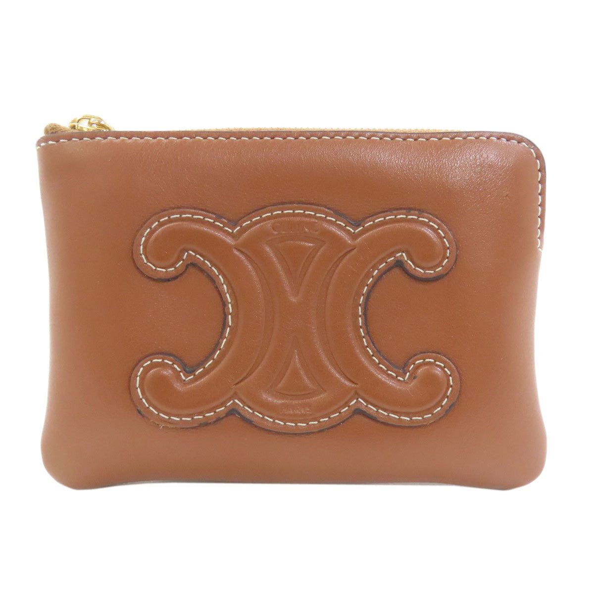 Celine Brown Leather Coin Purse/Coin Case (Pre-Owned)