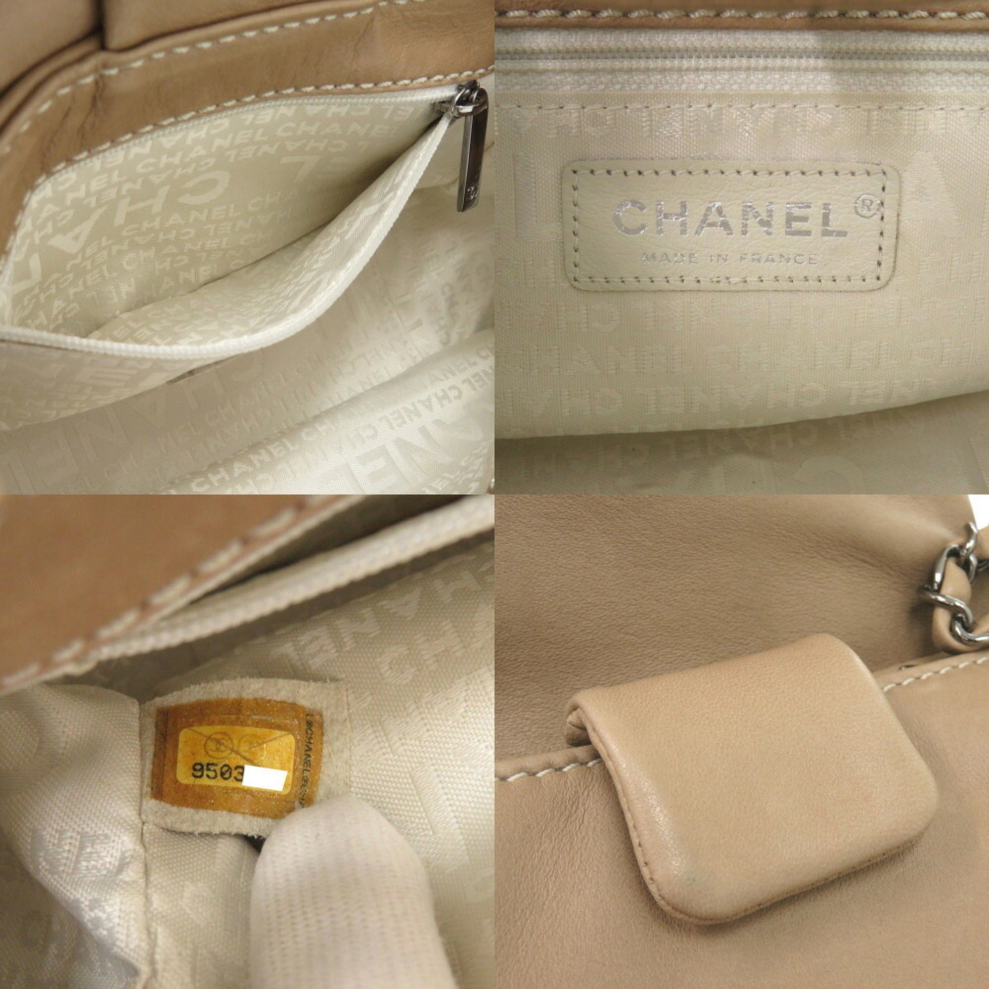 Chanel Beige Leather Shoulder Bag (Pre-Owned)