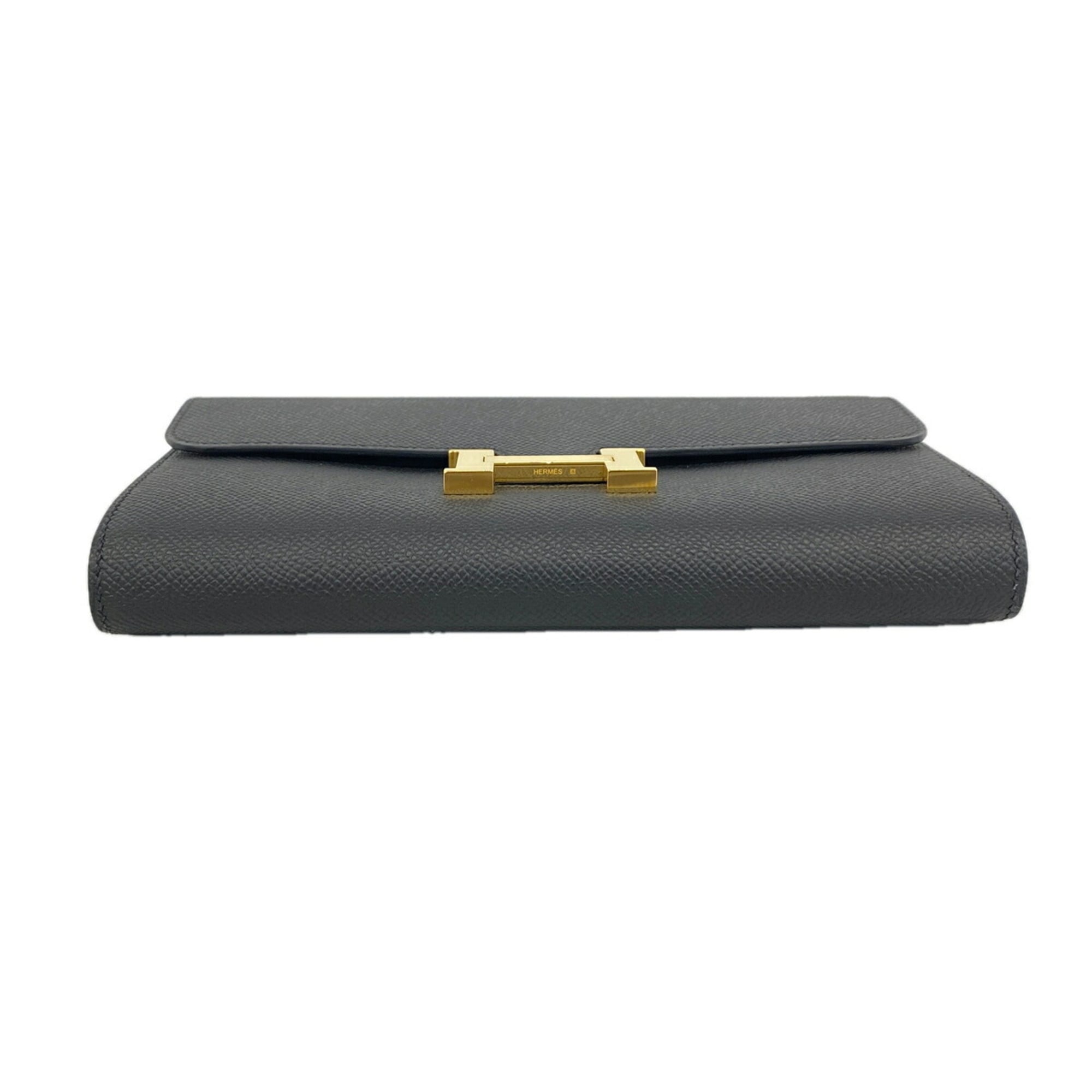 Hermes Black Leather Chain/Shoulder Wallet (Pre-Owned)