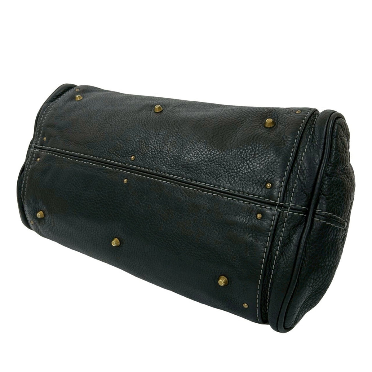 Chloé Black Leather Boston Bag Handbag Shoulder Bag (Pre-Owned)