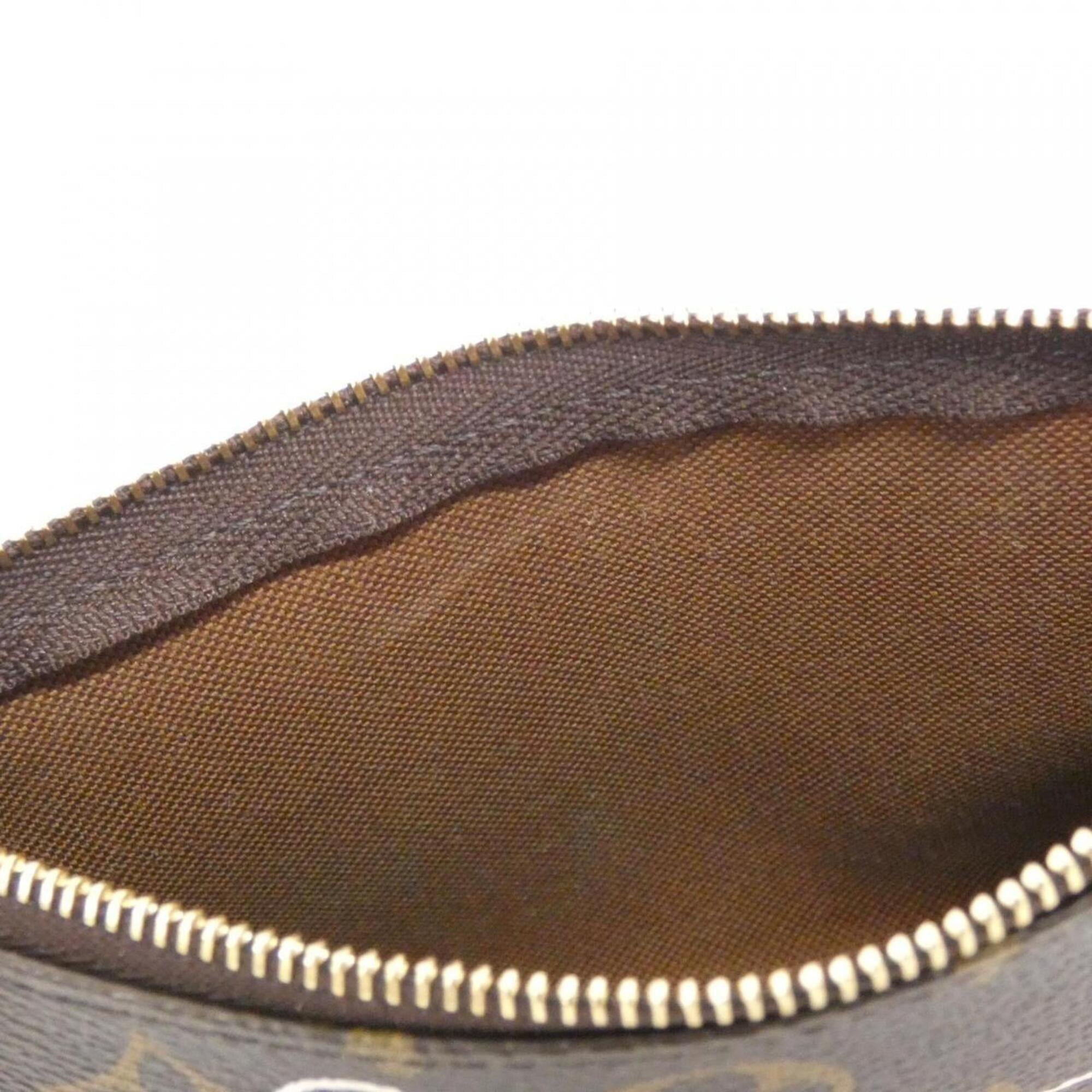 Louis Vuitton Marron Coated Canvas Pochette Pouch (Pre-Owned)