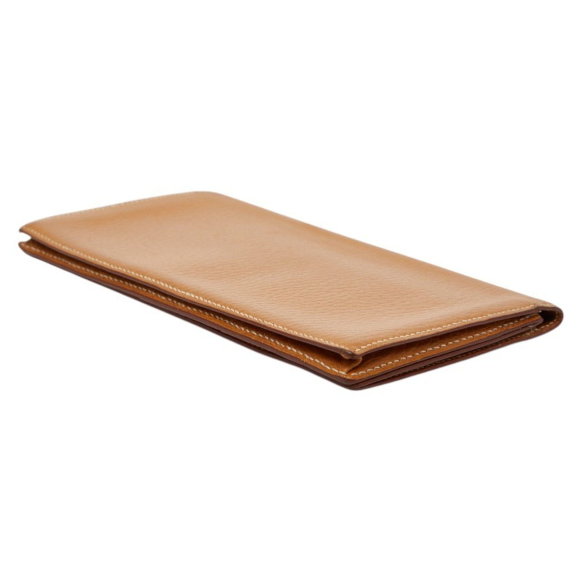 Hermes Mc2 Brown Taurillon Clemence Leather Long Wallet (Bi-Fold) (Pre-Owned)