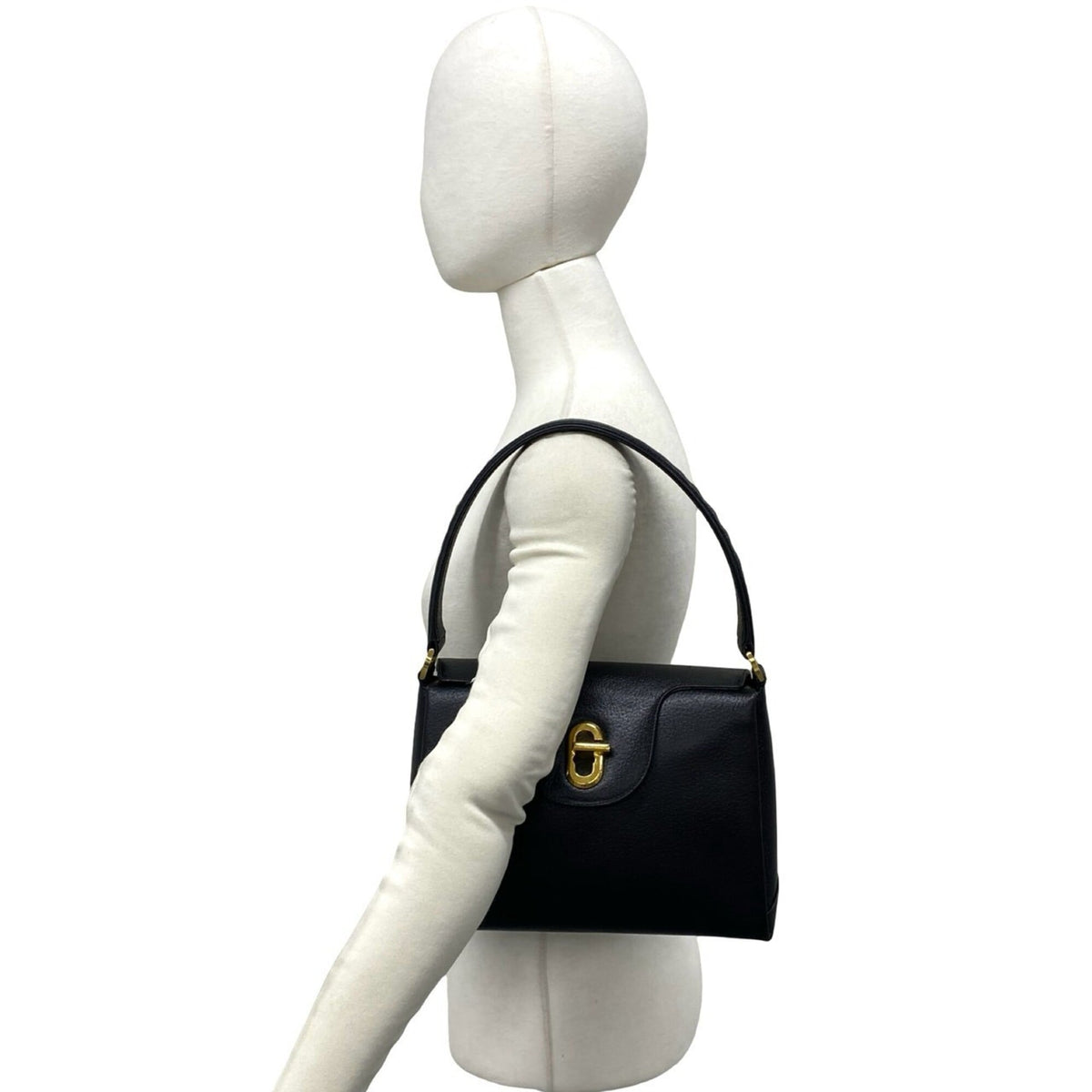 Gucci Black Leather Handbag Tote Bag (Pre-Owned)