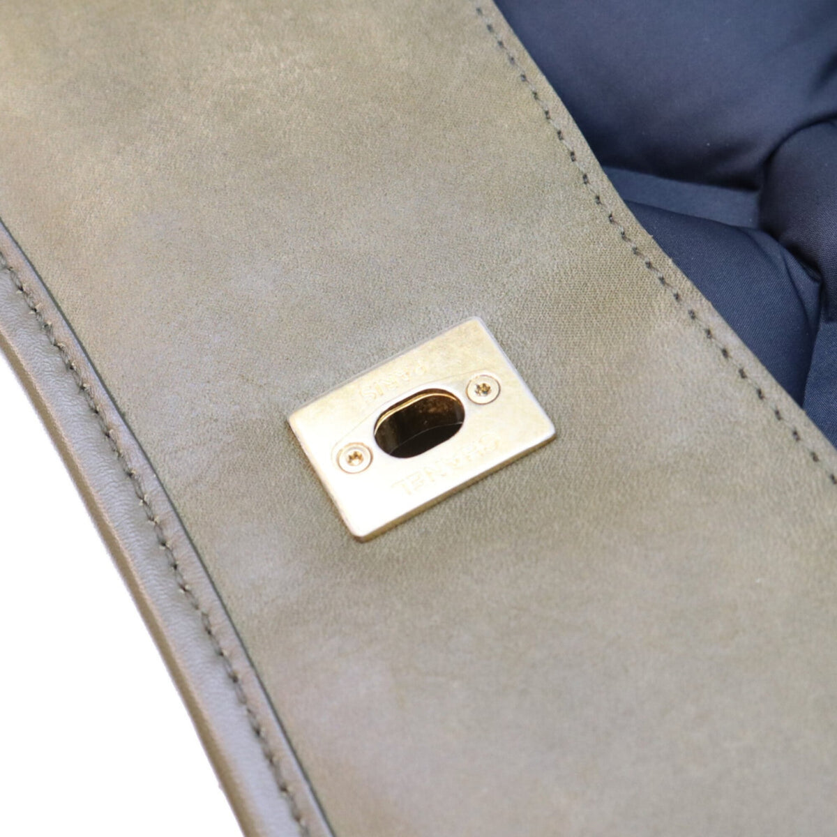 Chanel Khaki Leather Shoulder Bag (Pre-Owned)
