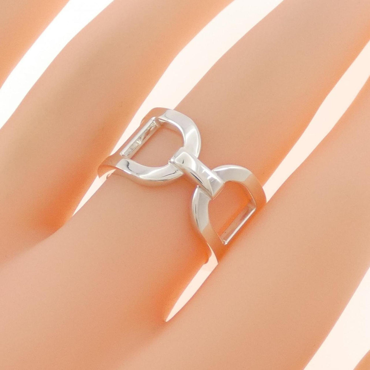 Hermes Silver 925 Band Ring (Pre-Owned)