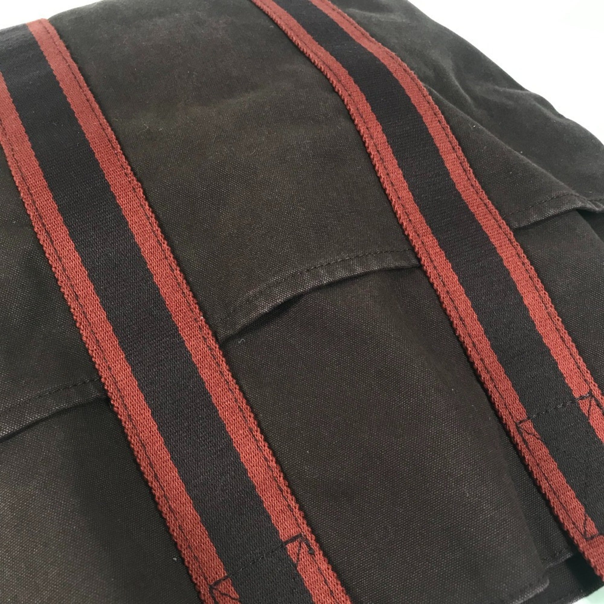 Hermes Bordeaux Brown Cotton Handbag Tote Bag (Pre-Owned)