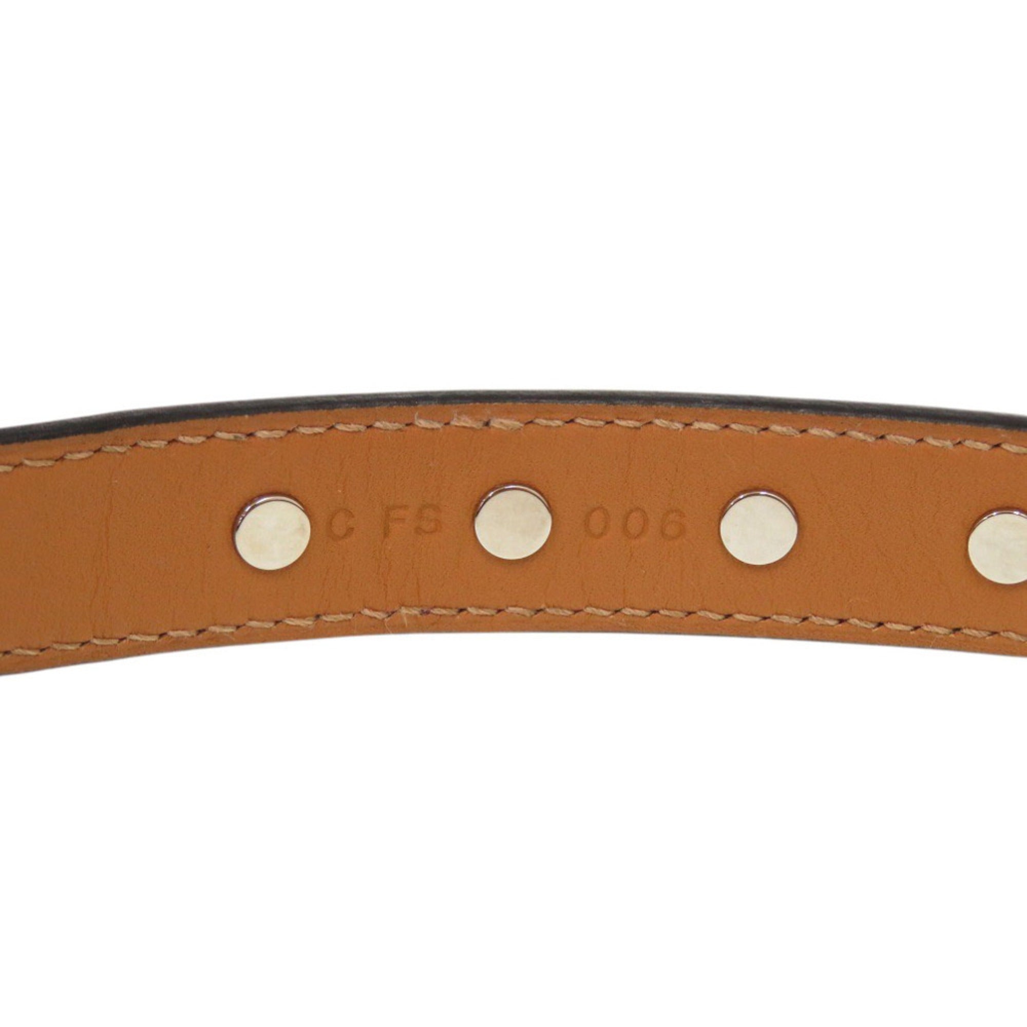 Hermes Brown Canvas Leather Necklace (Pre-Owned)