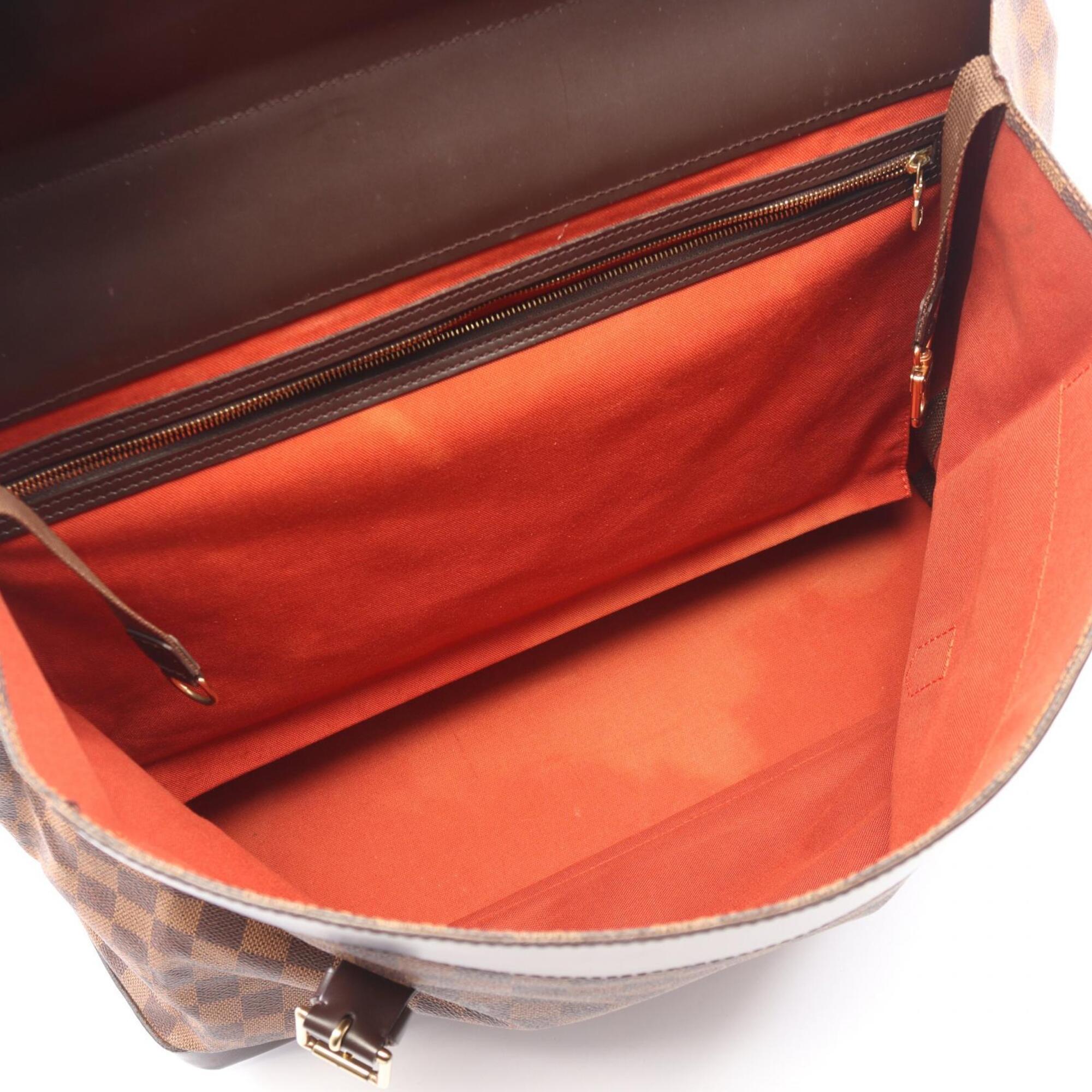 Louis Vuitton Brown Coated Canvas Pvc Damier Canvas Leather Boston Bag Handbag (Pre-Owned)