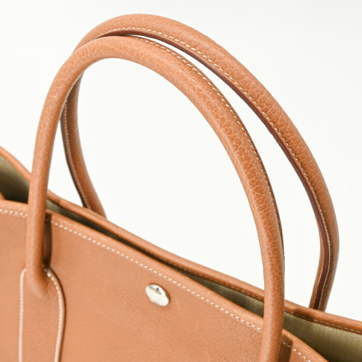 Hermes Brown Gold Negonda Leather Handbag Tote Bag (Pre-Owned)