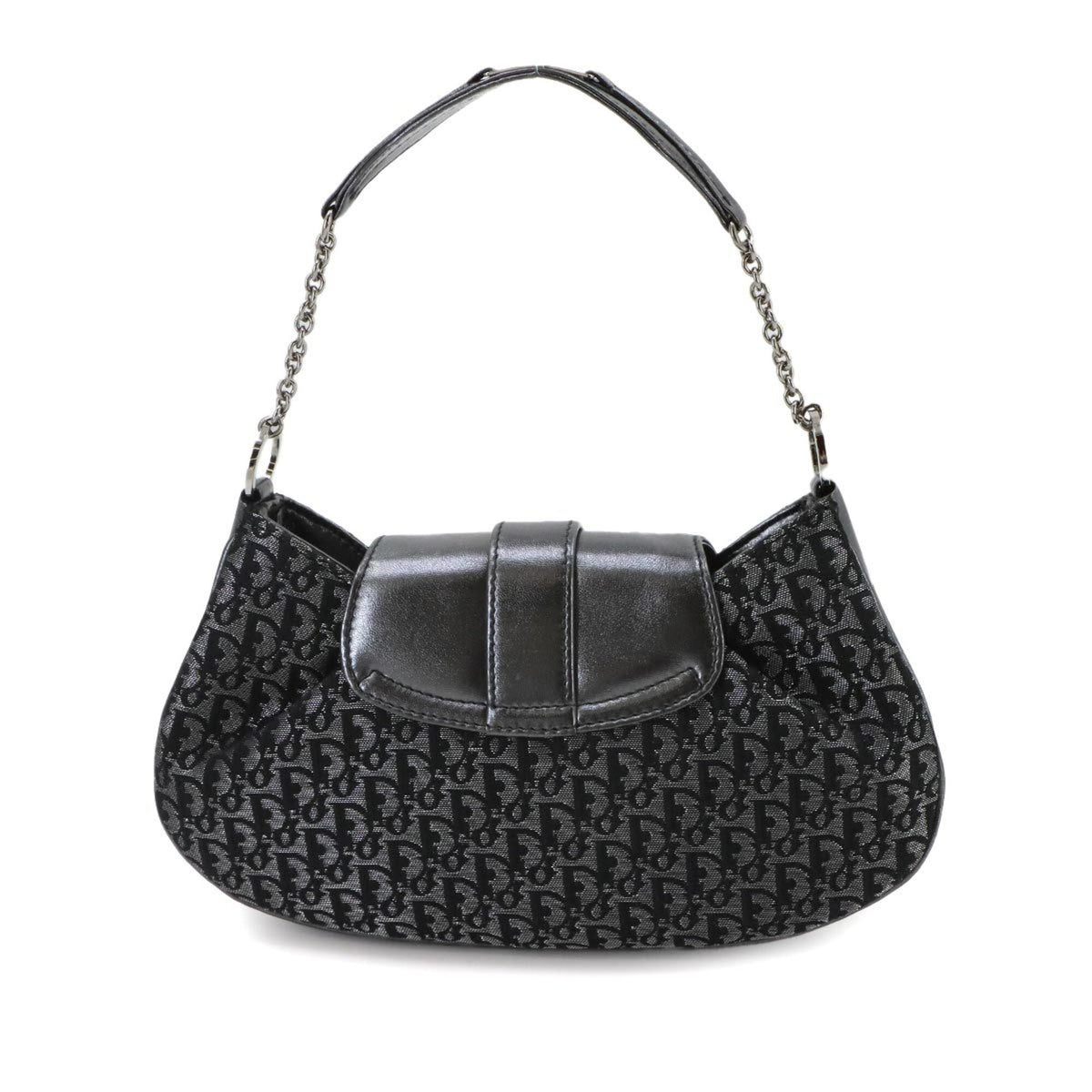 Christian Dior Gray Canvas Leather Handbag (Pre-Owned)