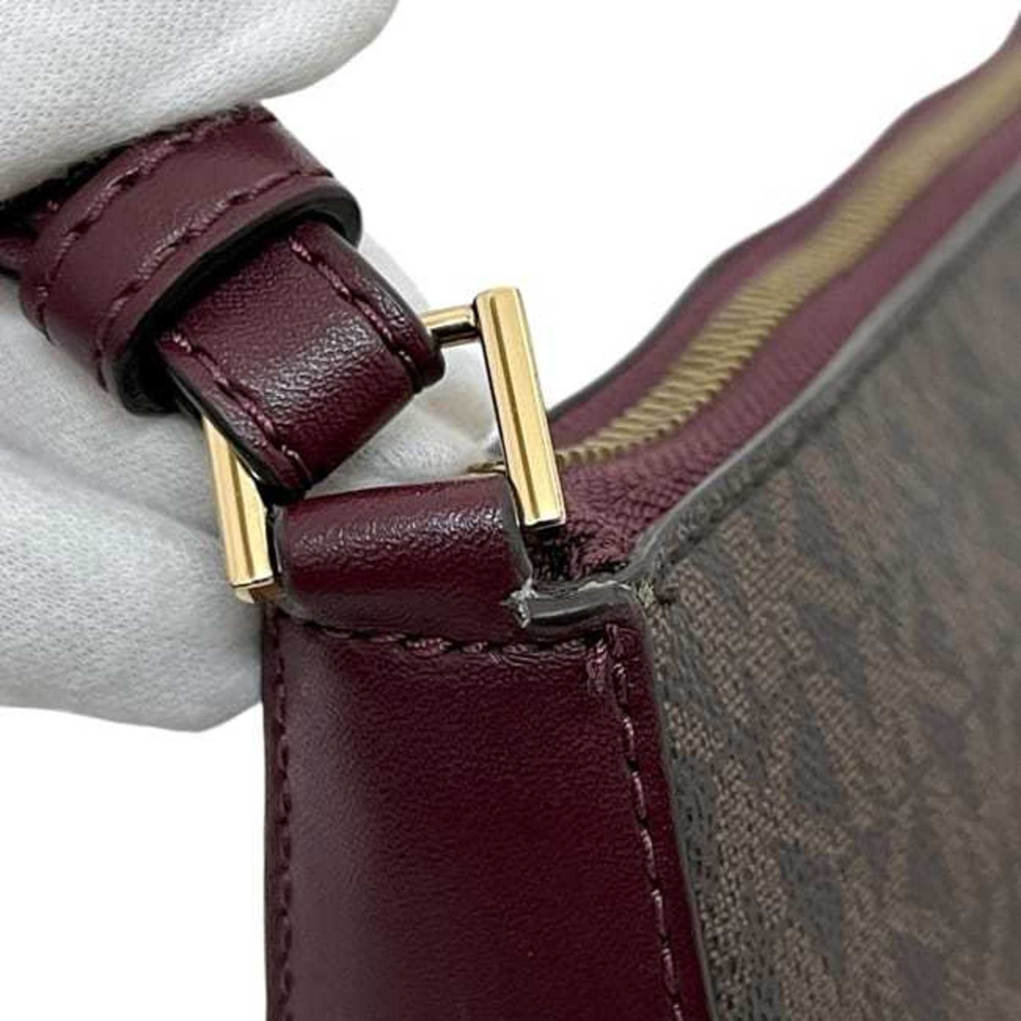 Michael Kors Bordeaux Brown Pvc Leather Shoulder Bag (Pre-Owned)