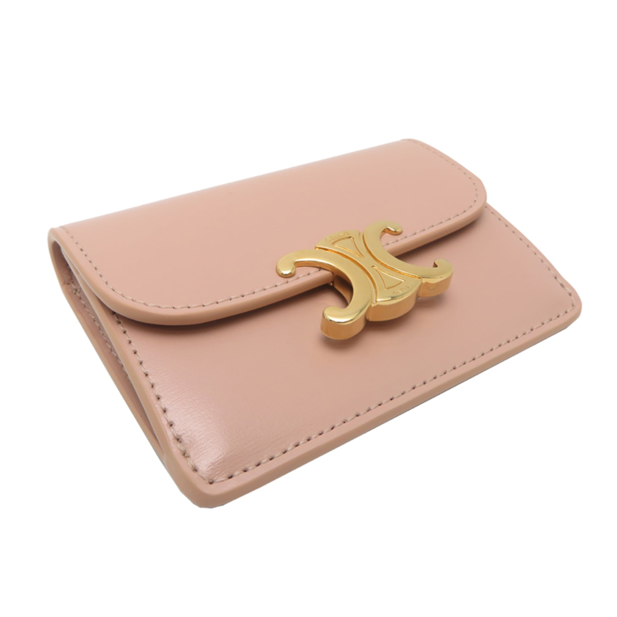 Celine Beige Leather Card Wallet (Pre-Owned)