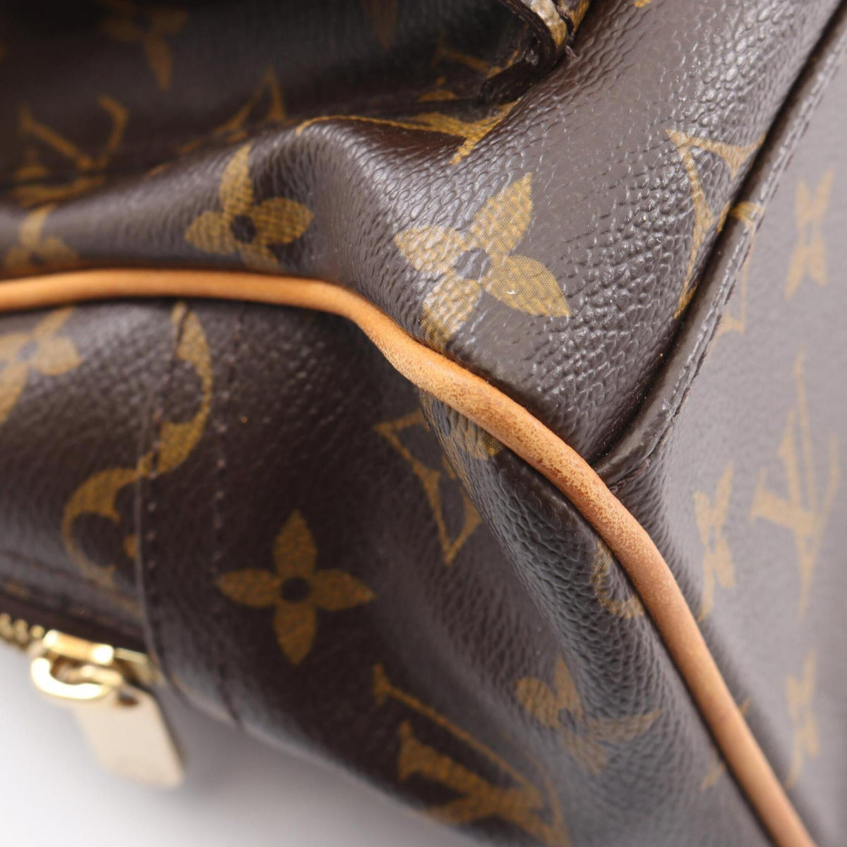 Louis Vuitton Monogram Brown Coated Canvas Leather Handbag (Pre-Owned)