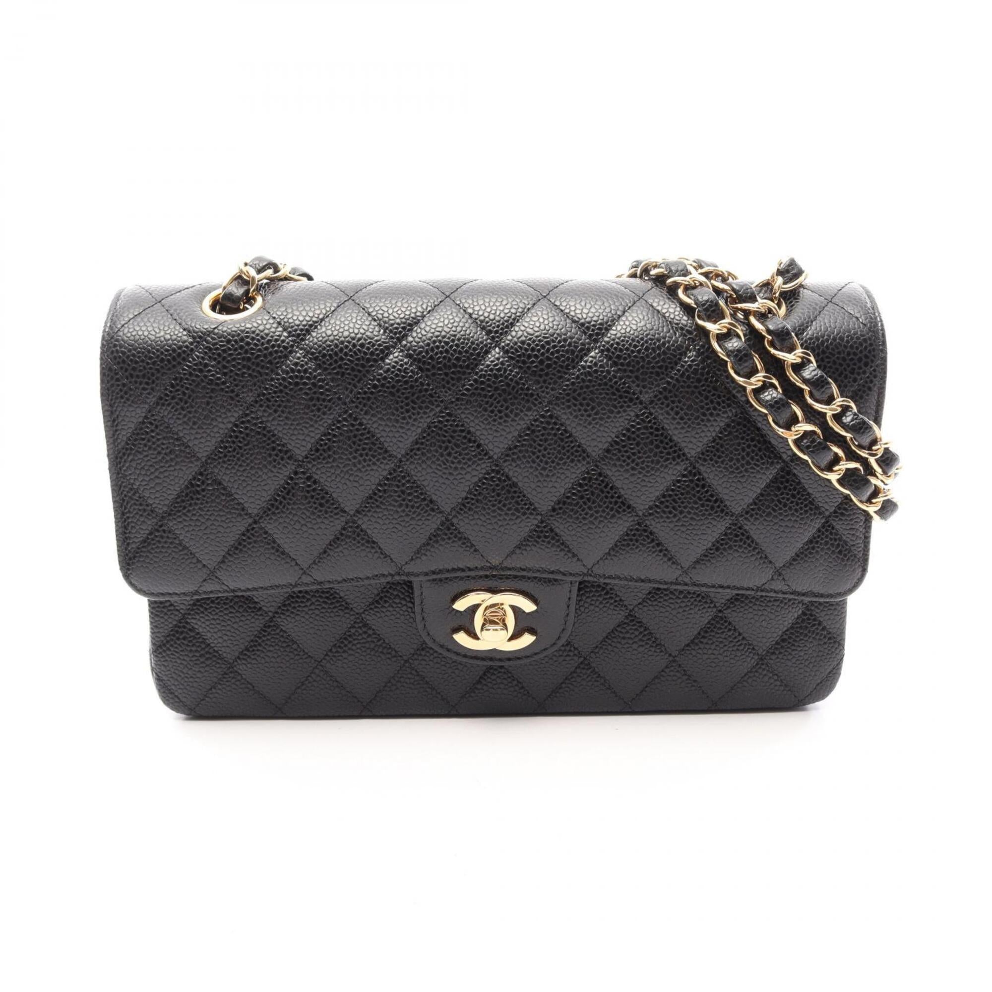 Chanel Black Grained Calfskin Handbag Shoulder Bag (Pre-Owned)