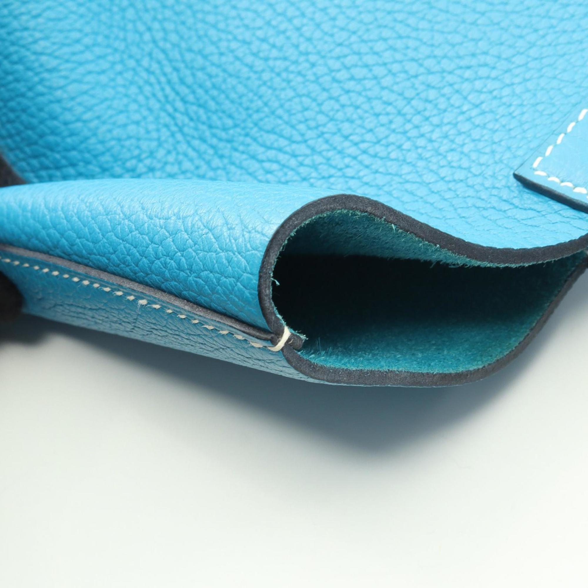 Hermes Blue Taurillon Clemence Leather Leather Tote Bag (Pre-Owned)