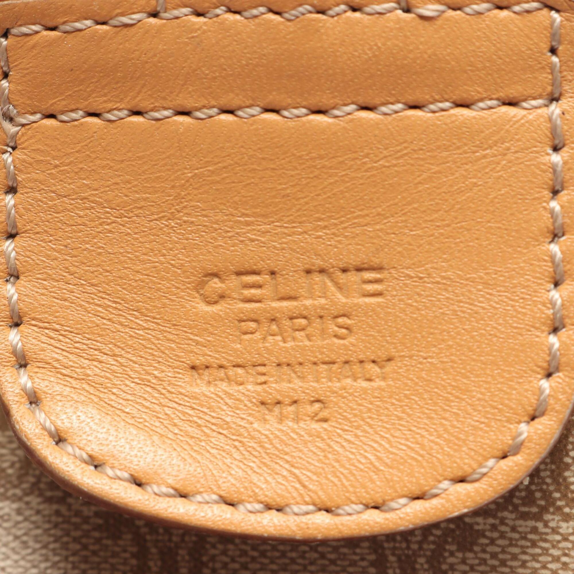 Celine Macadam Beige Brown Coated Canvas Handbag Tote Bag (Pre-Owned)