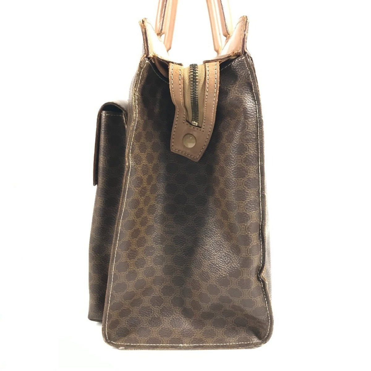 Celine Brown Leather Handbag Tote Bag (Pre-Owned)