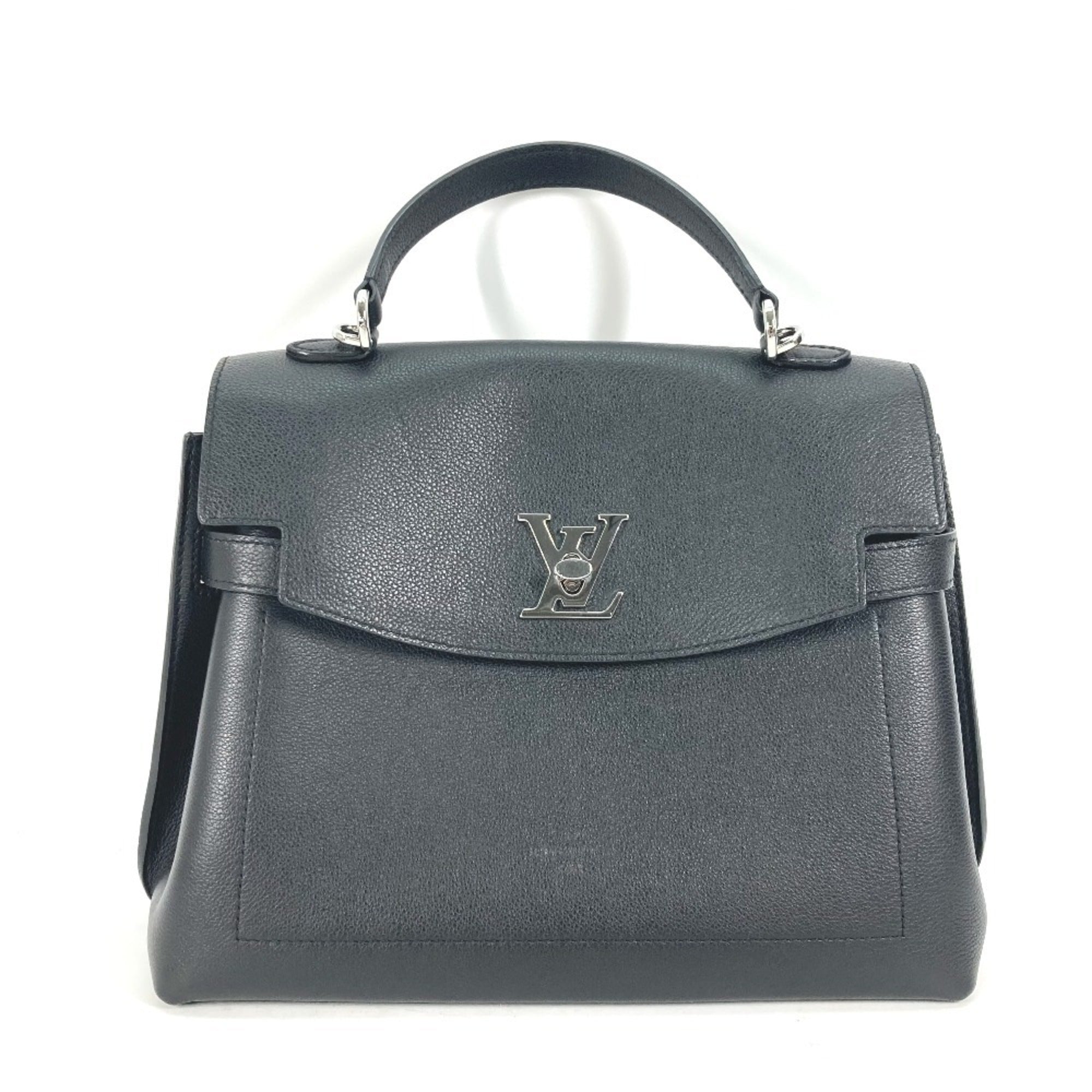 Louis Vuitton Black Noir Leather Handbag Tote Bag (Pre-Owned)