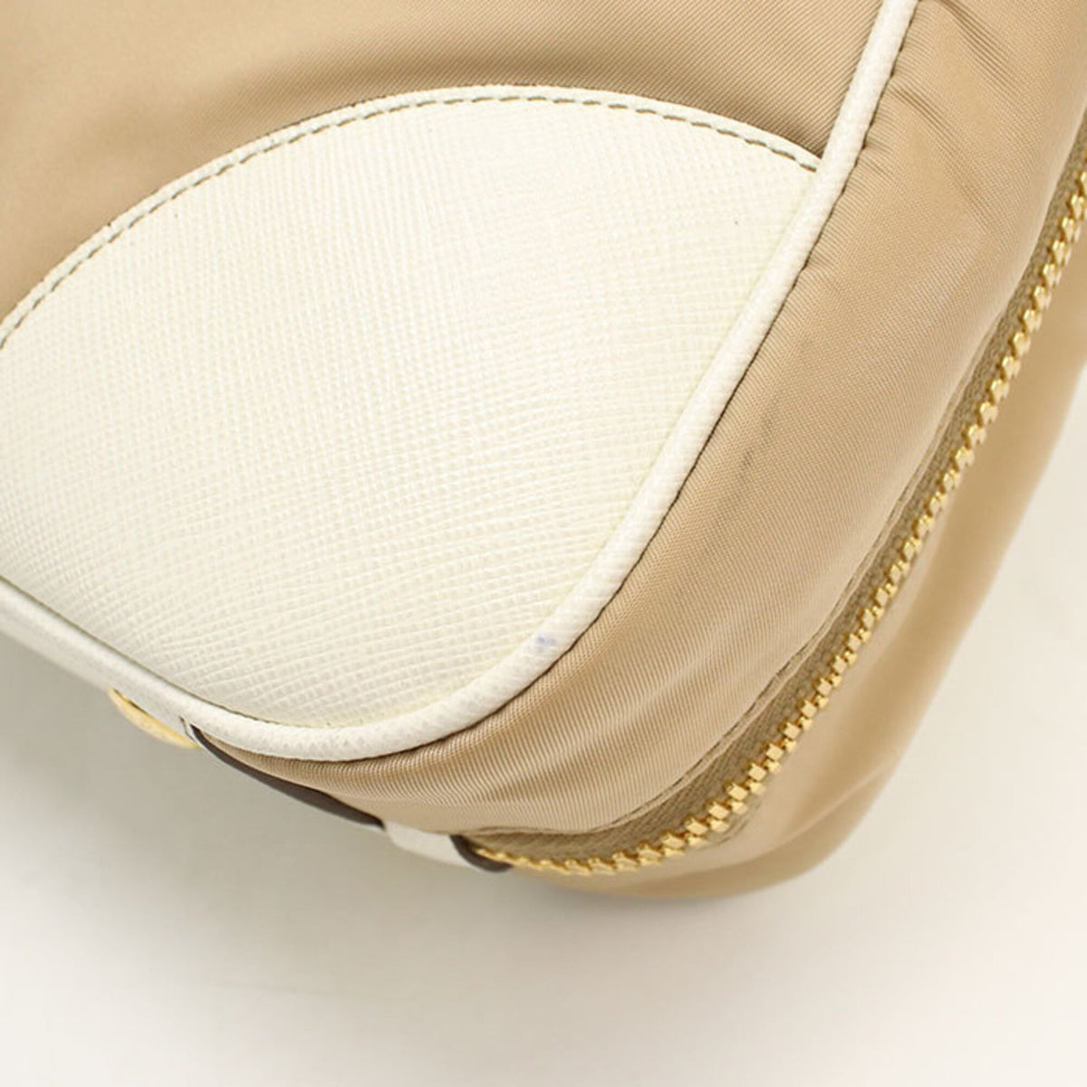 Prada Beige Nylon Leather Handbag (Pre-Owned)