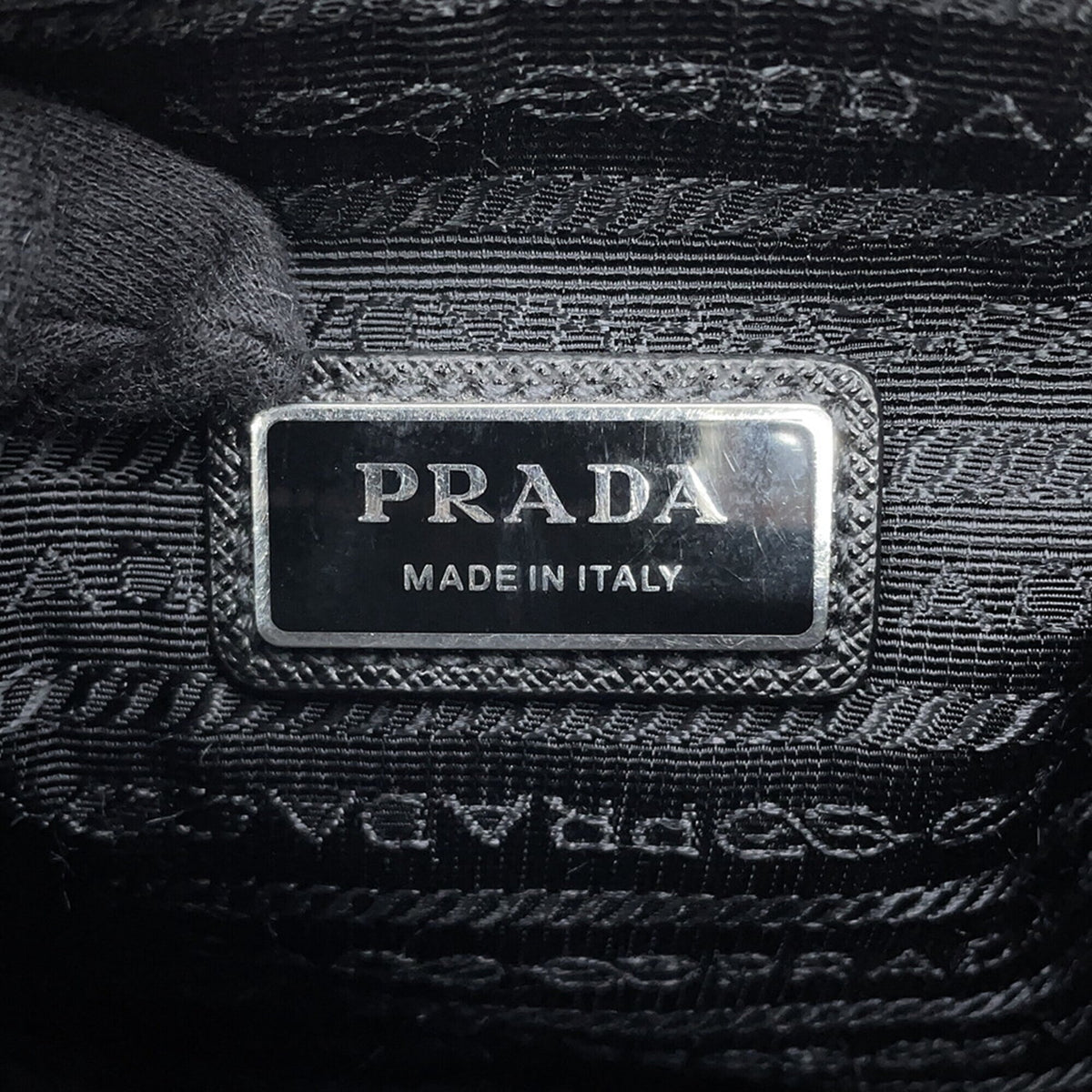 Prada Black Nylon Leather Handbag Pouch Shoulder Bag (Pre-Owned)