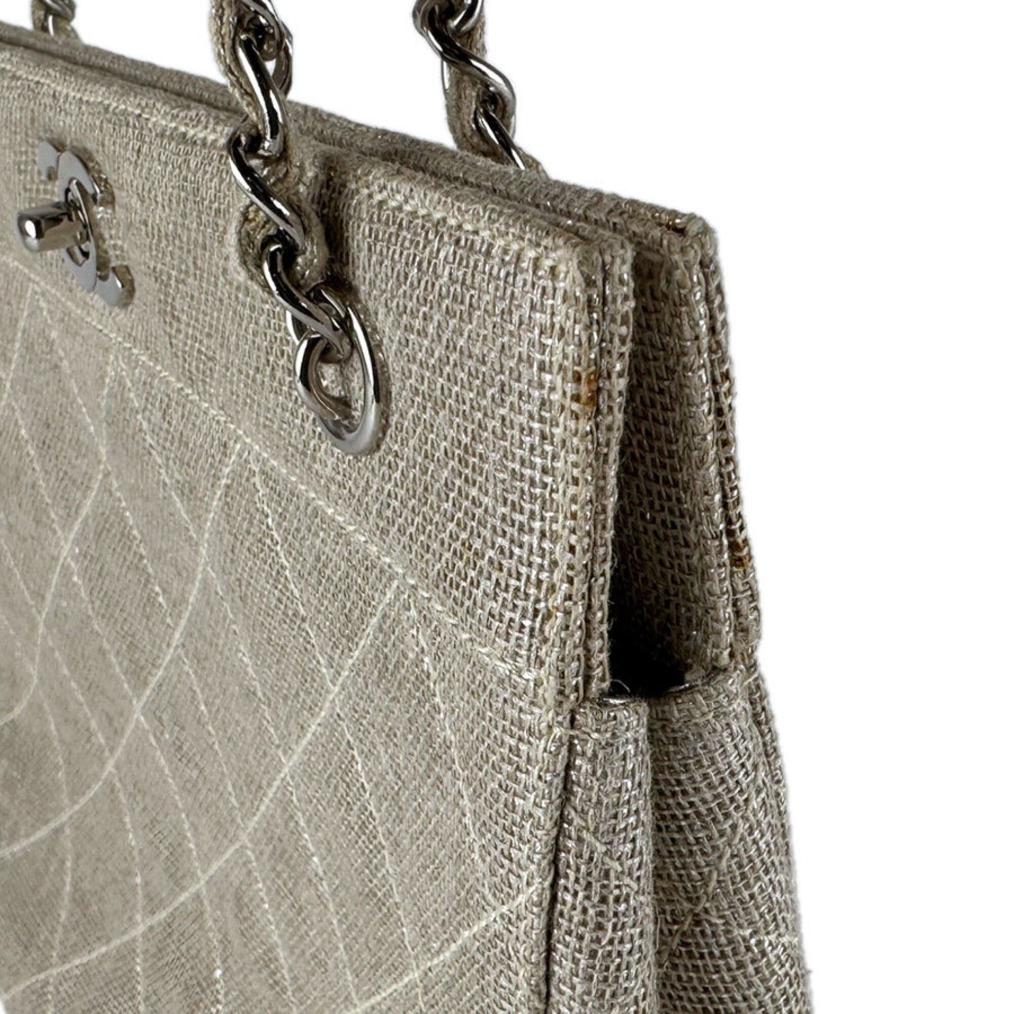 Chanel Beige Coated Canvas Shoulder Bag (Pre-Owned)